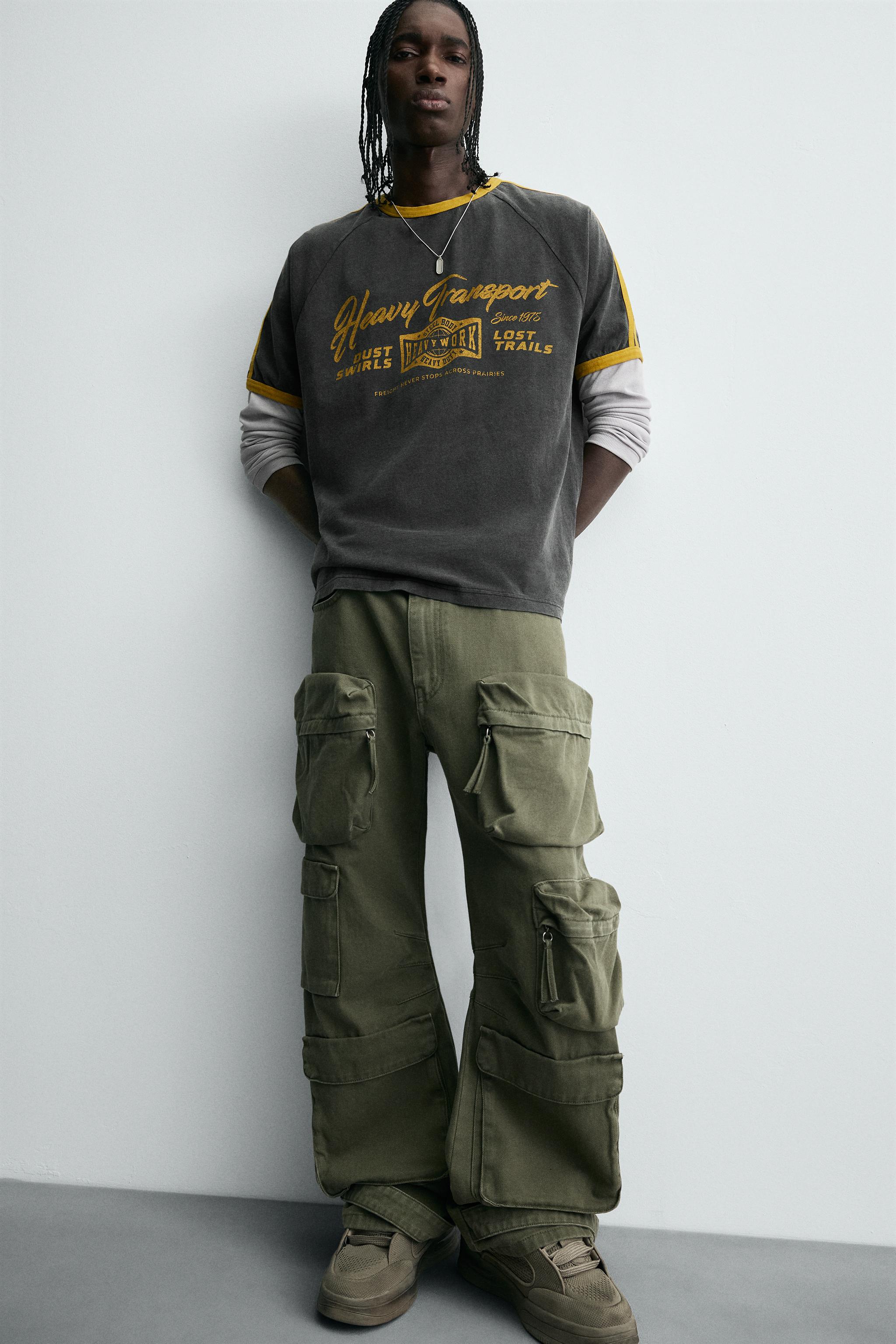 CONTRAST TEXT RIB T-SHIRT