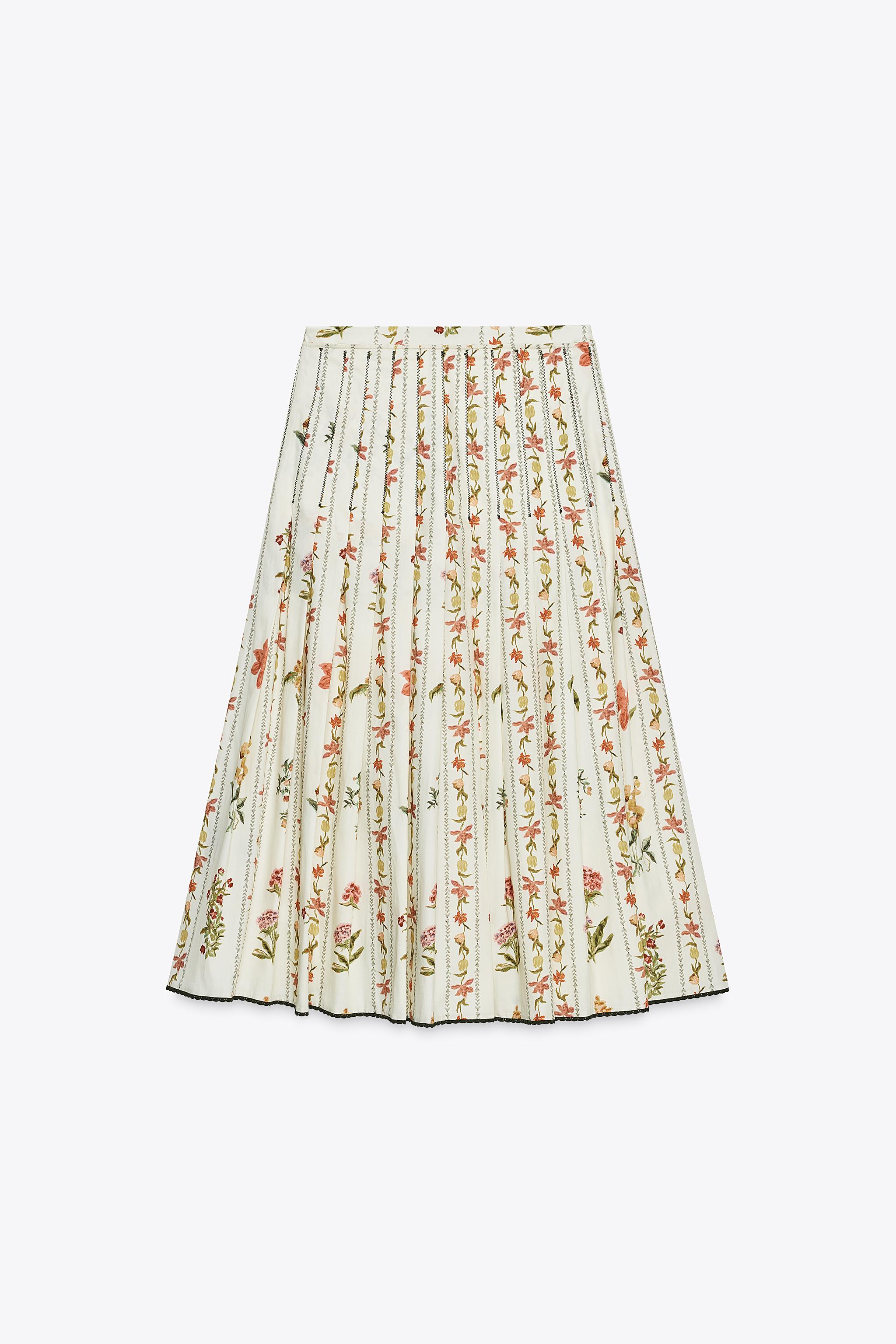 ZW COLLECTION FLORAL PLEATED SKIRT