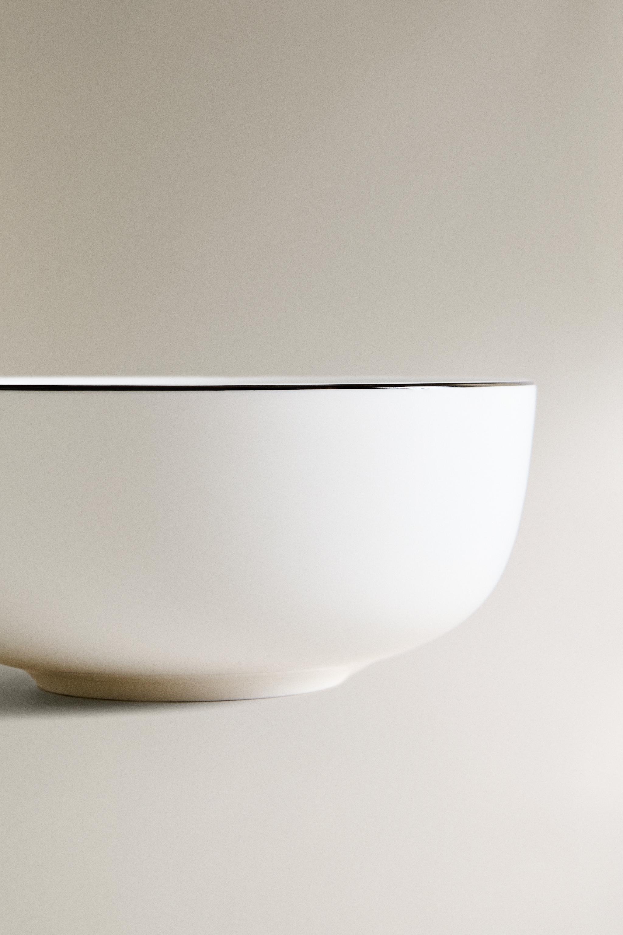 BONE CHINA BOWL WITH BLACK RIM