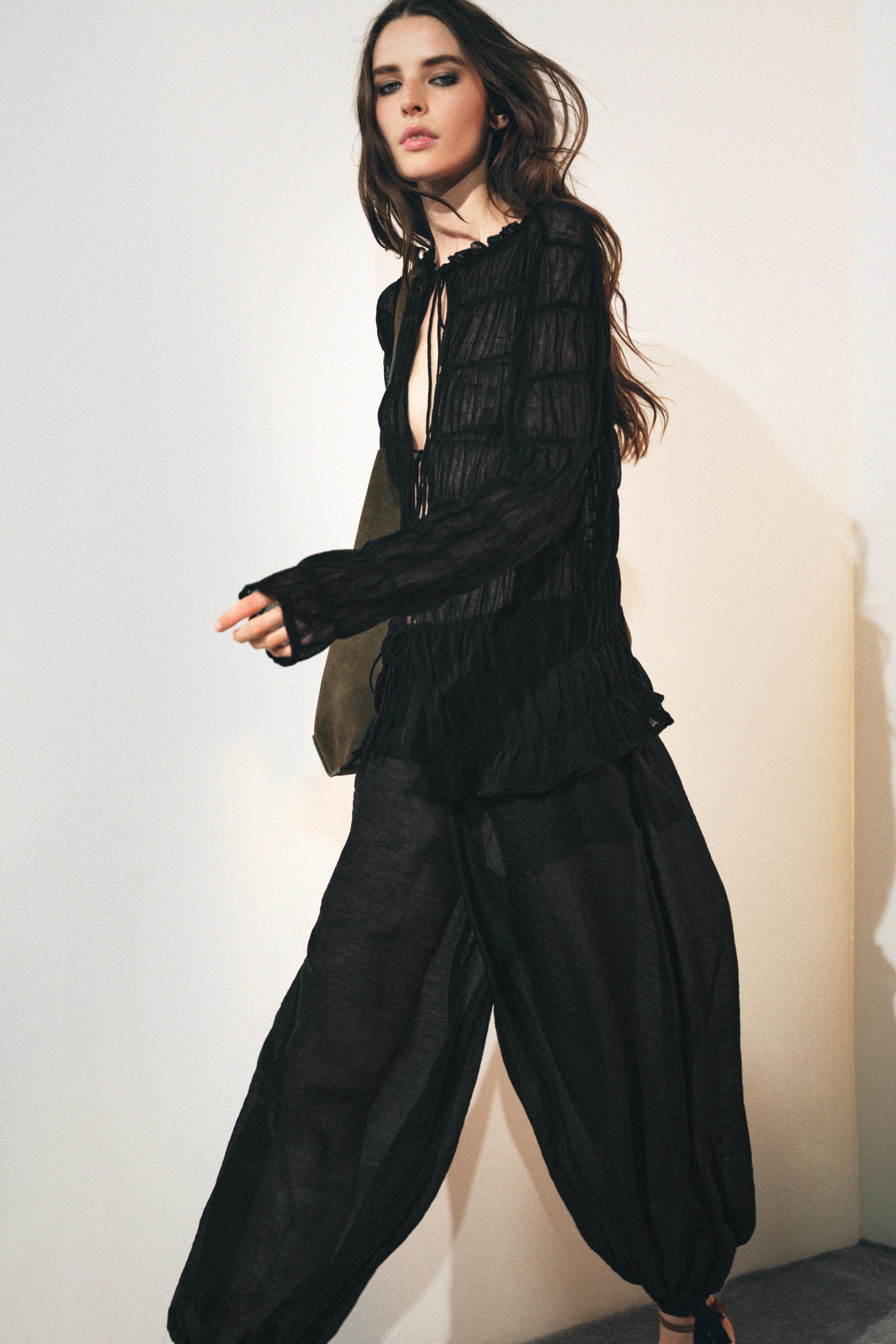 ZW COLLECTION TIE-HEM BALLOON PANTS