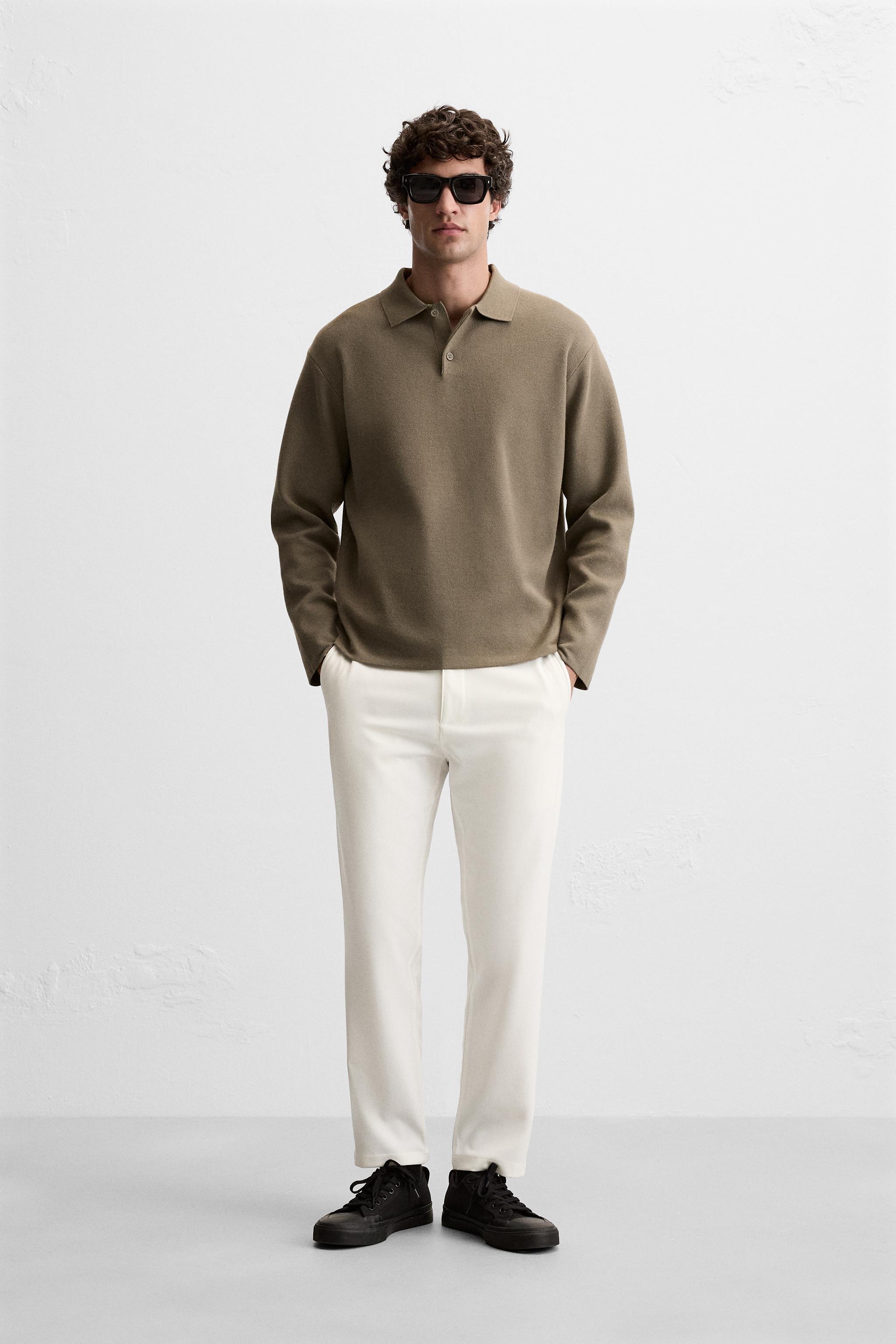 TEXTURED STRETCH PANTS