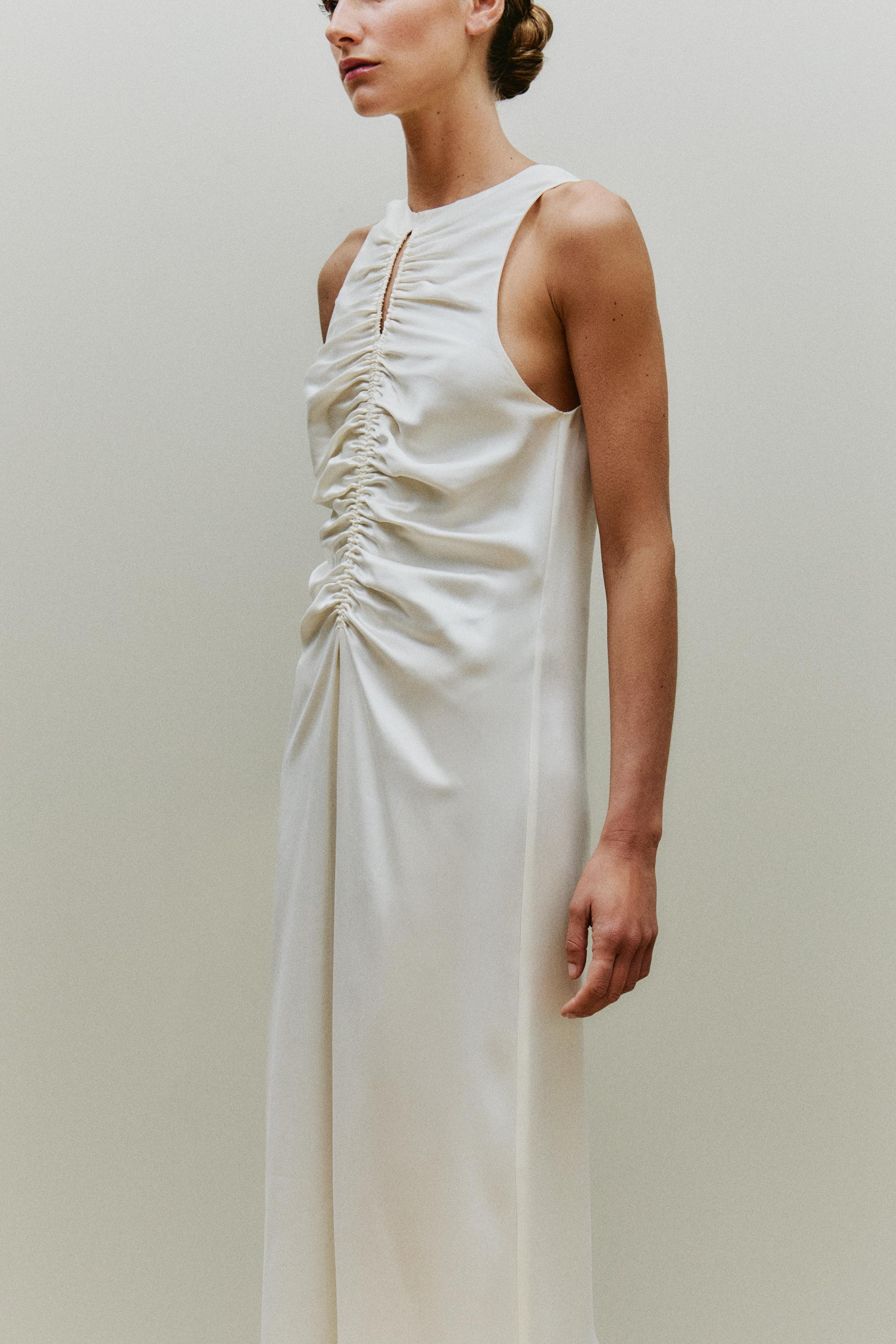 GATHERED SILK NIGHTGOWN