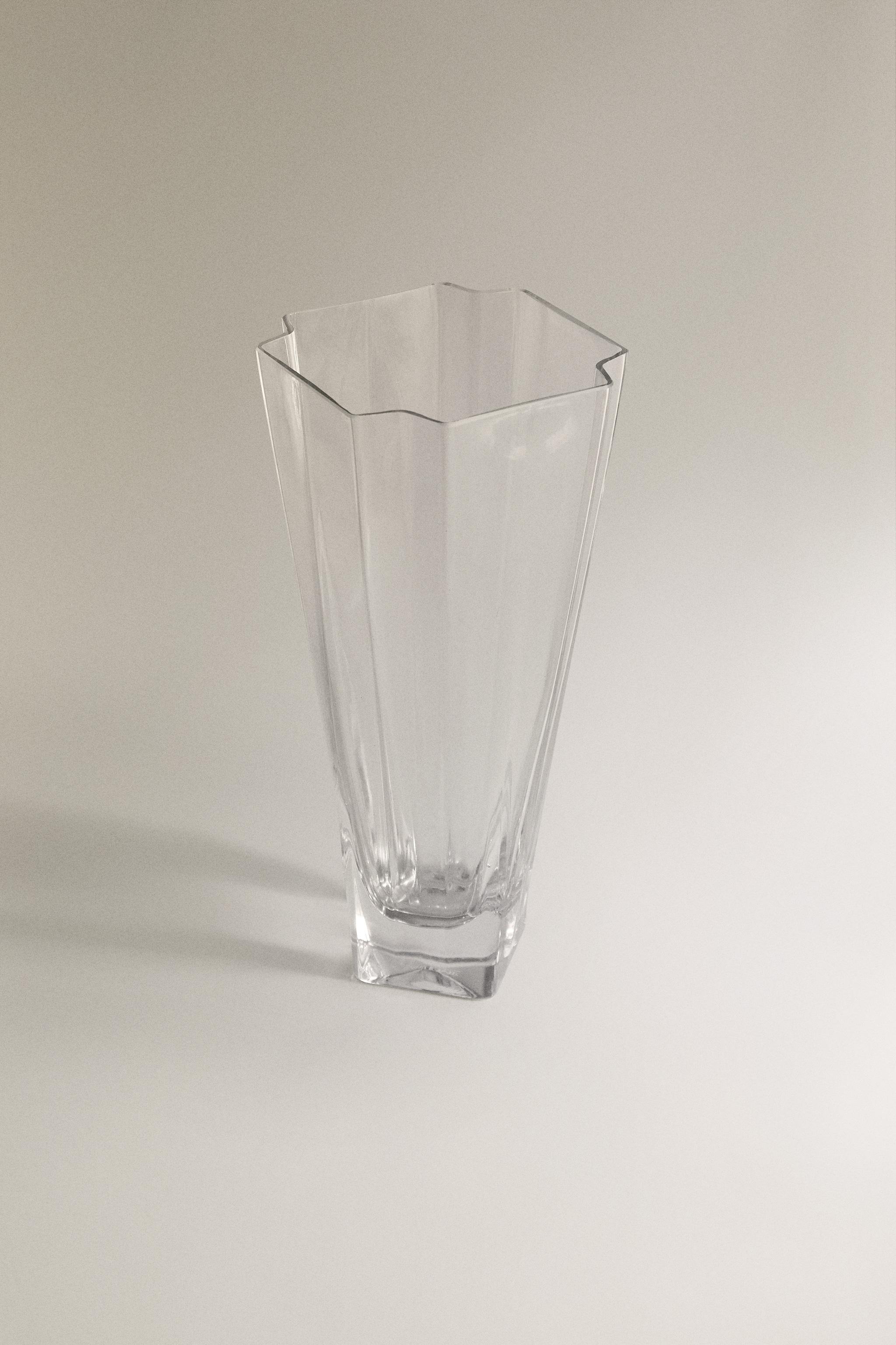 FACETED GLASS VASE