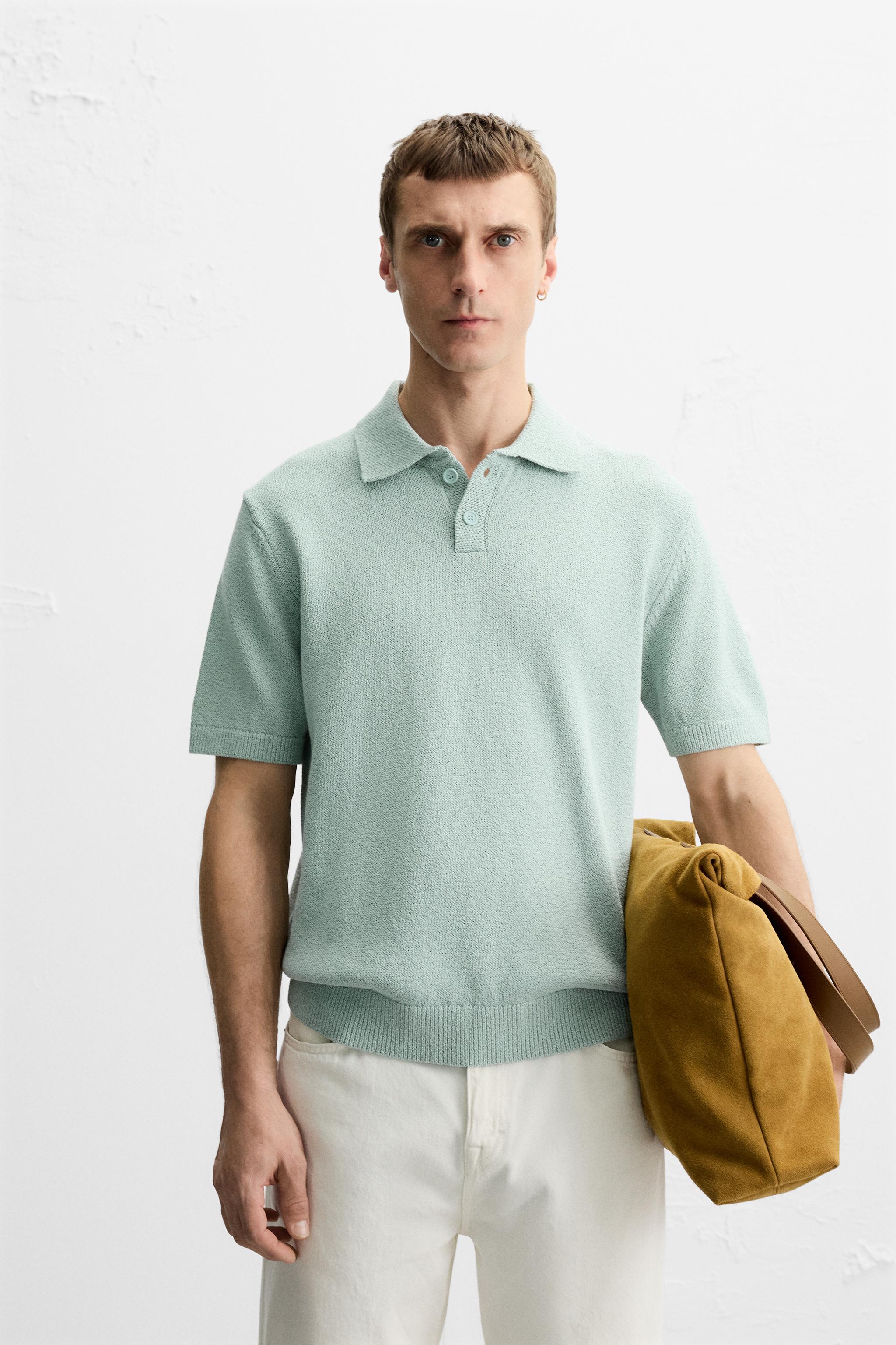 TEXTURED KNIT POLO SHIRT