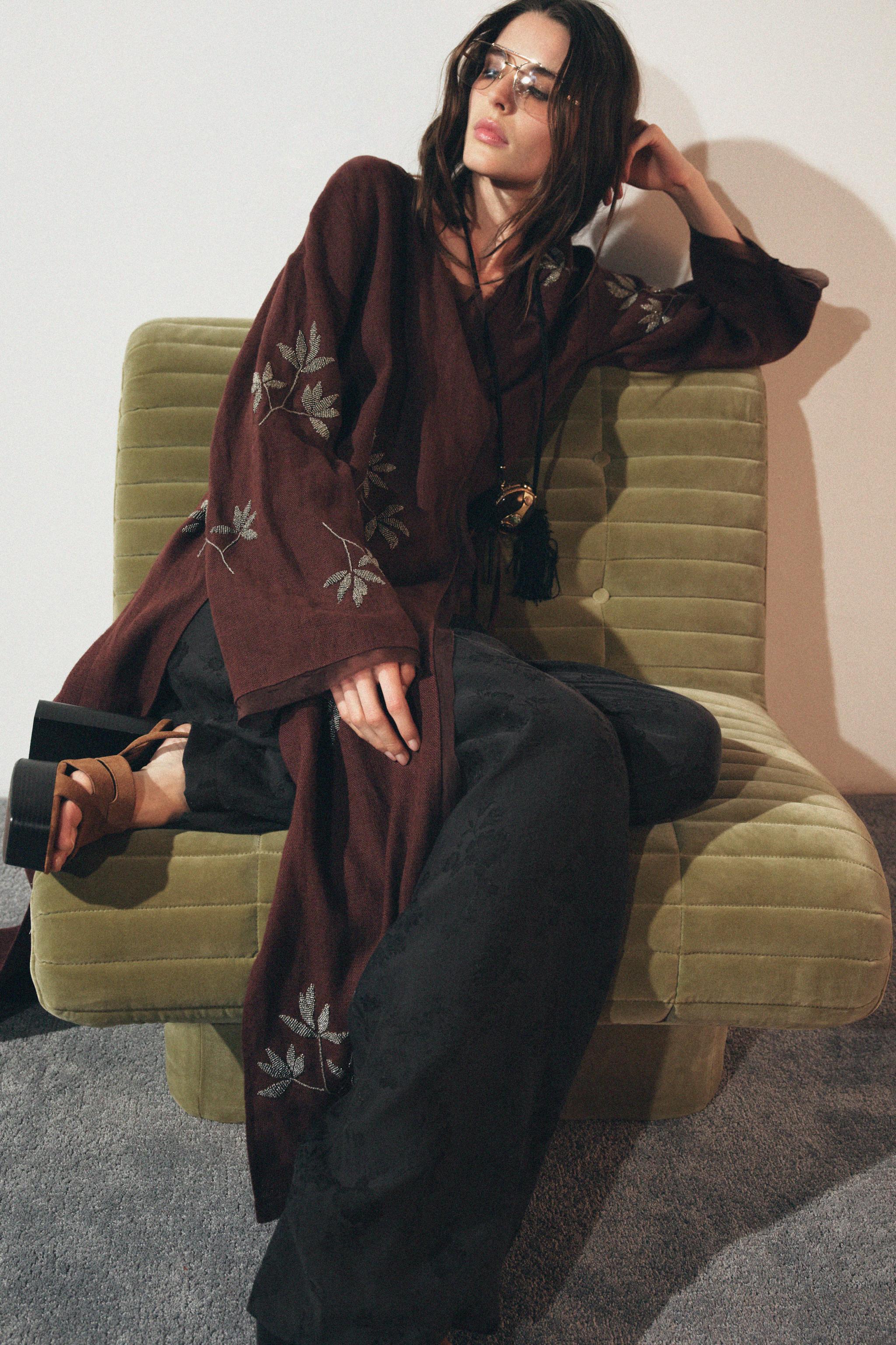 EMBROIDERED LINEN KIMONO ZW COLLECTION