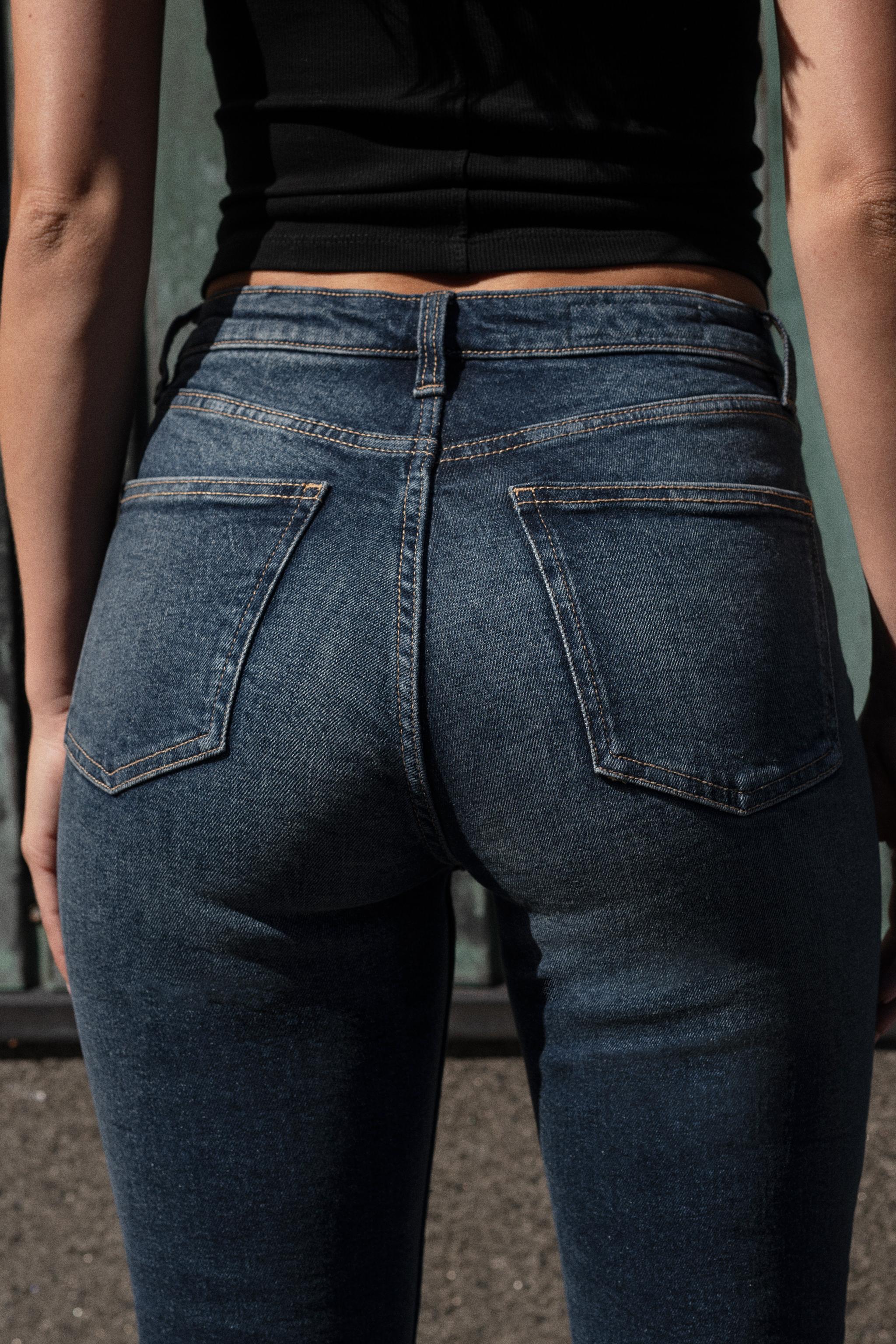 TRF HIGH-WAISTED CROPPED FLARE JEANS