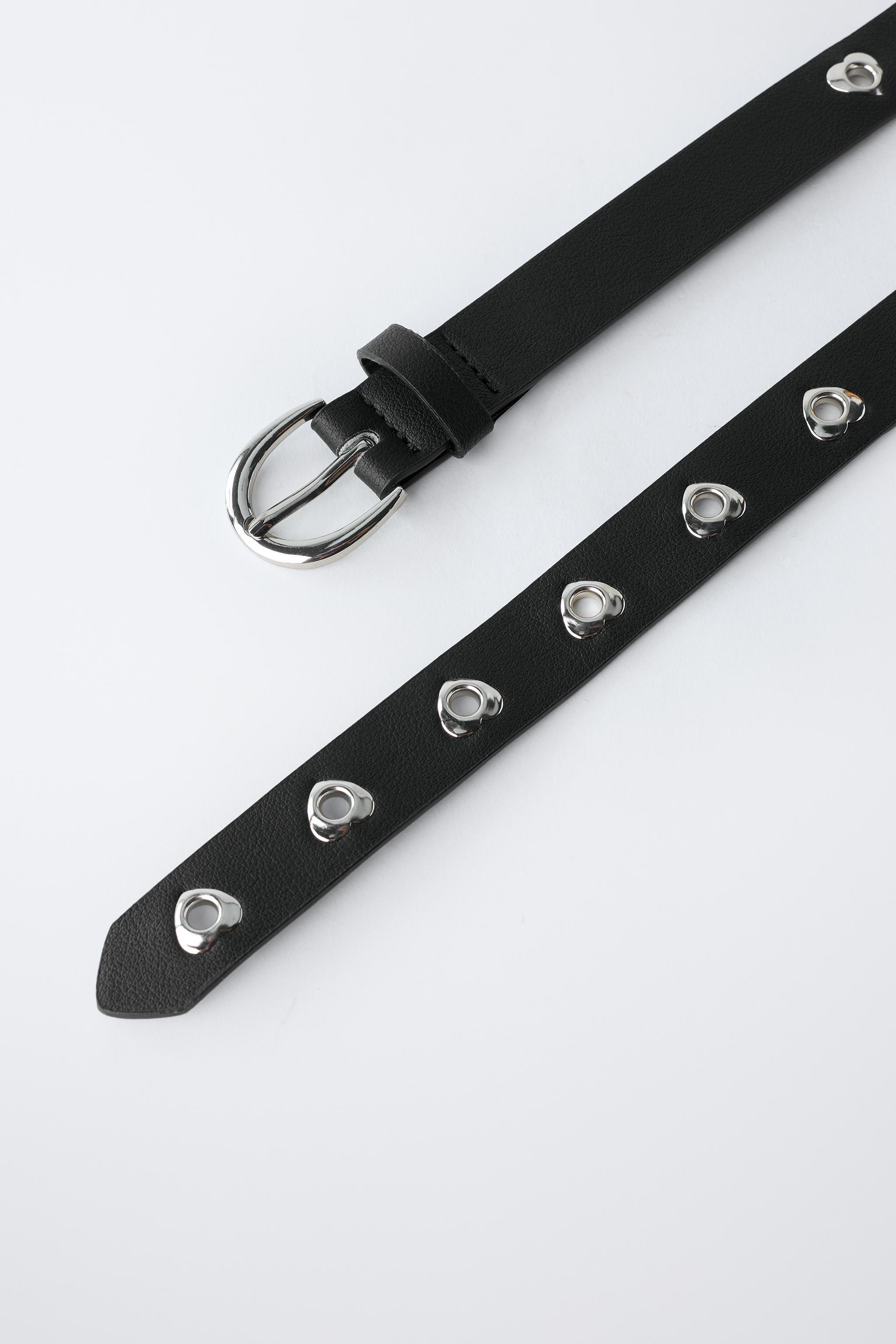 EYELET FAUX LEATHER BELT