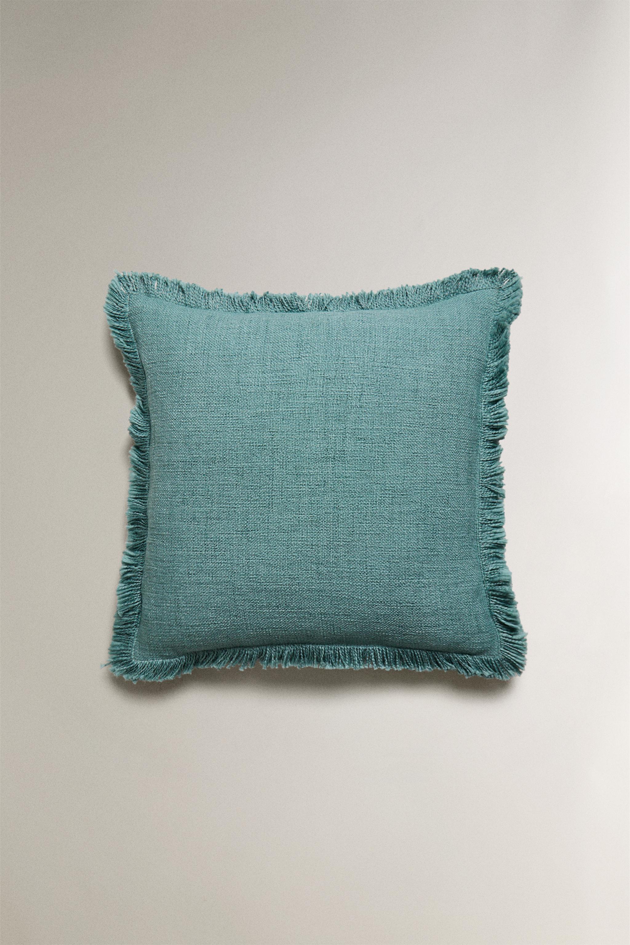 FRINGED THROW PILLOW COVER
