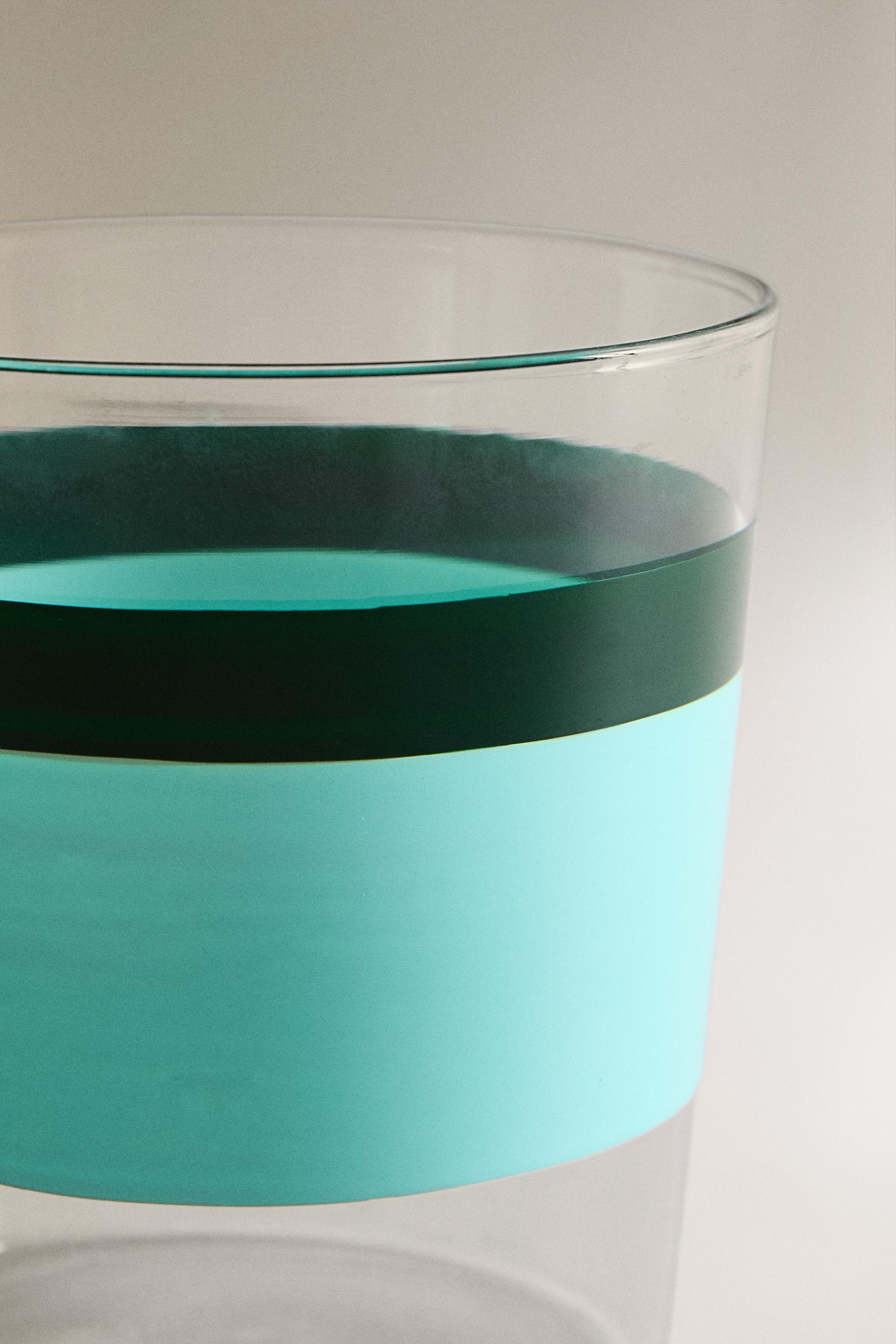 BOROSILICATE GLASS TUMBLER WITH STRIPES X COLLAGERIE