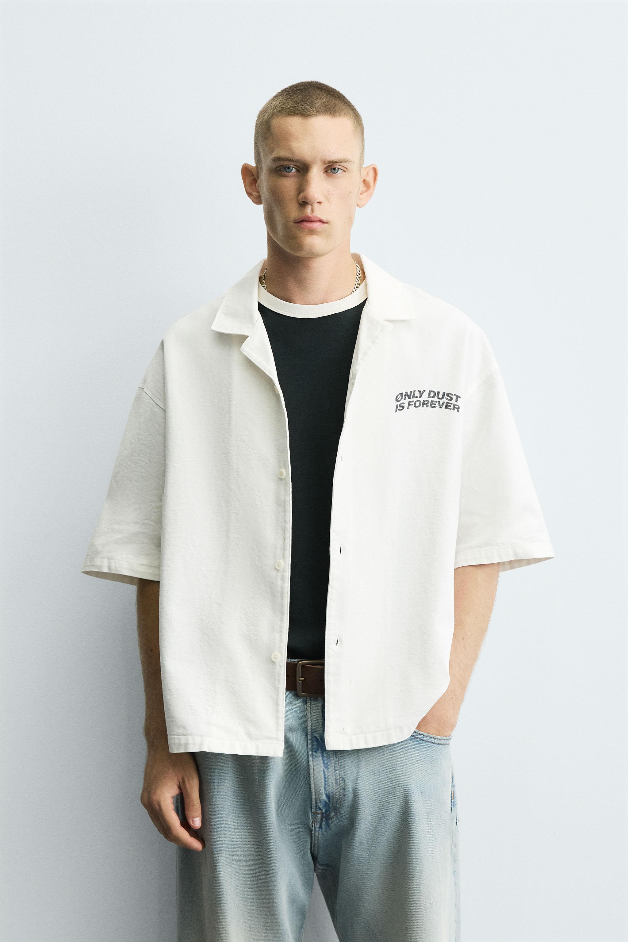 TEXTURED PRINT SHIRT