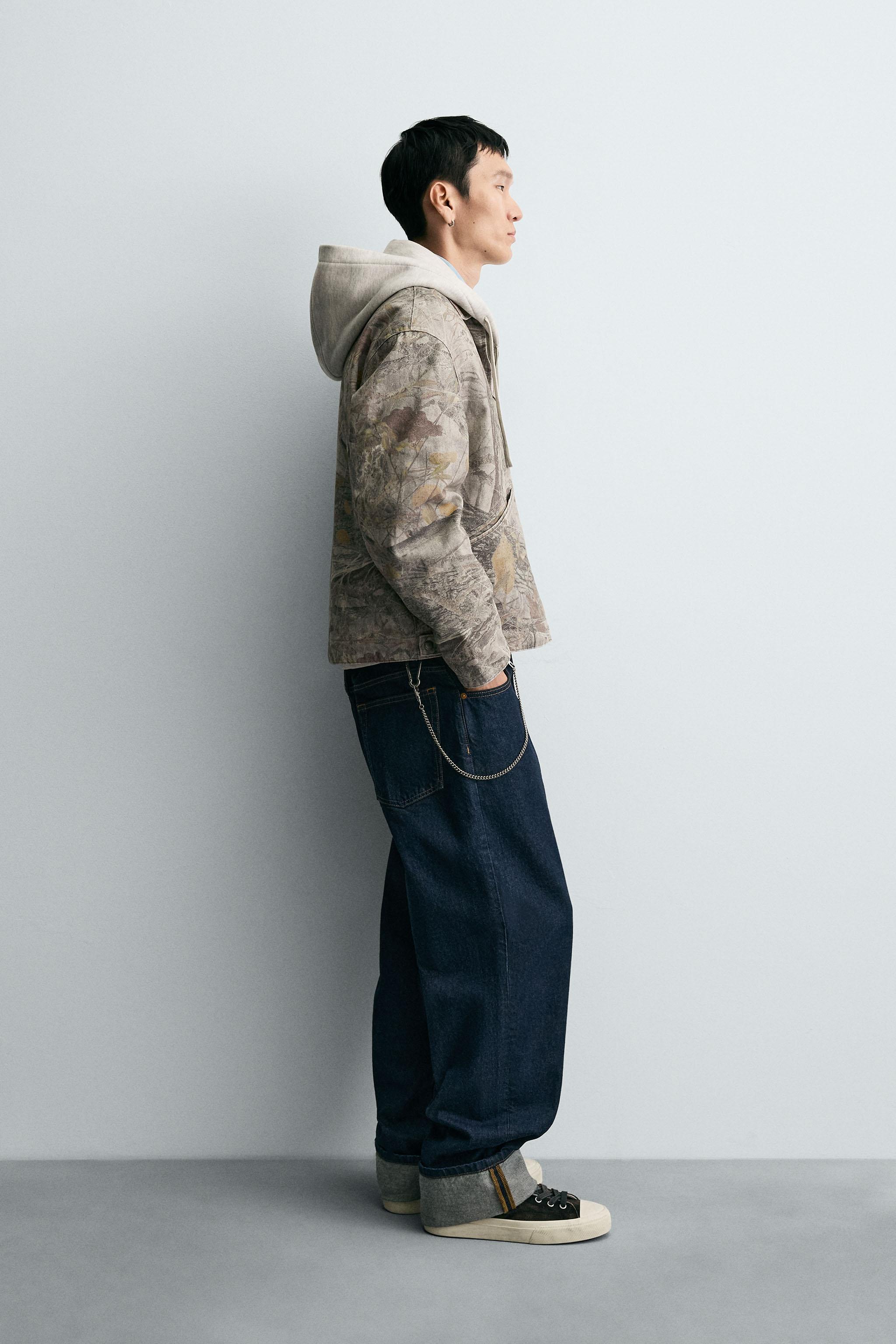 WASHED JACKET ABSTRACT PRINT