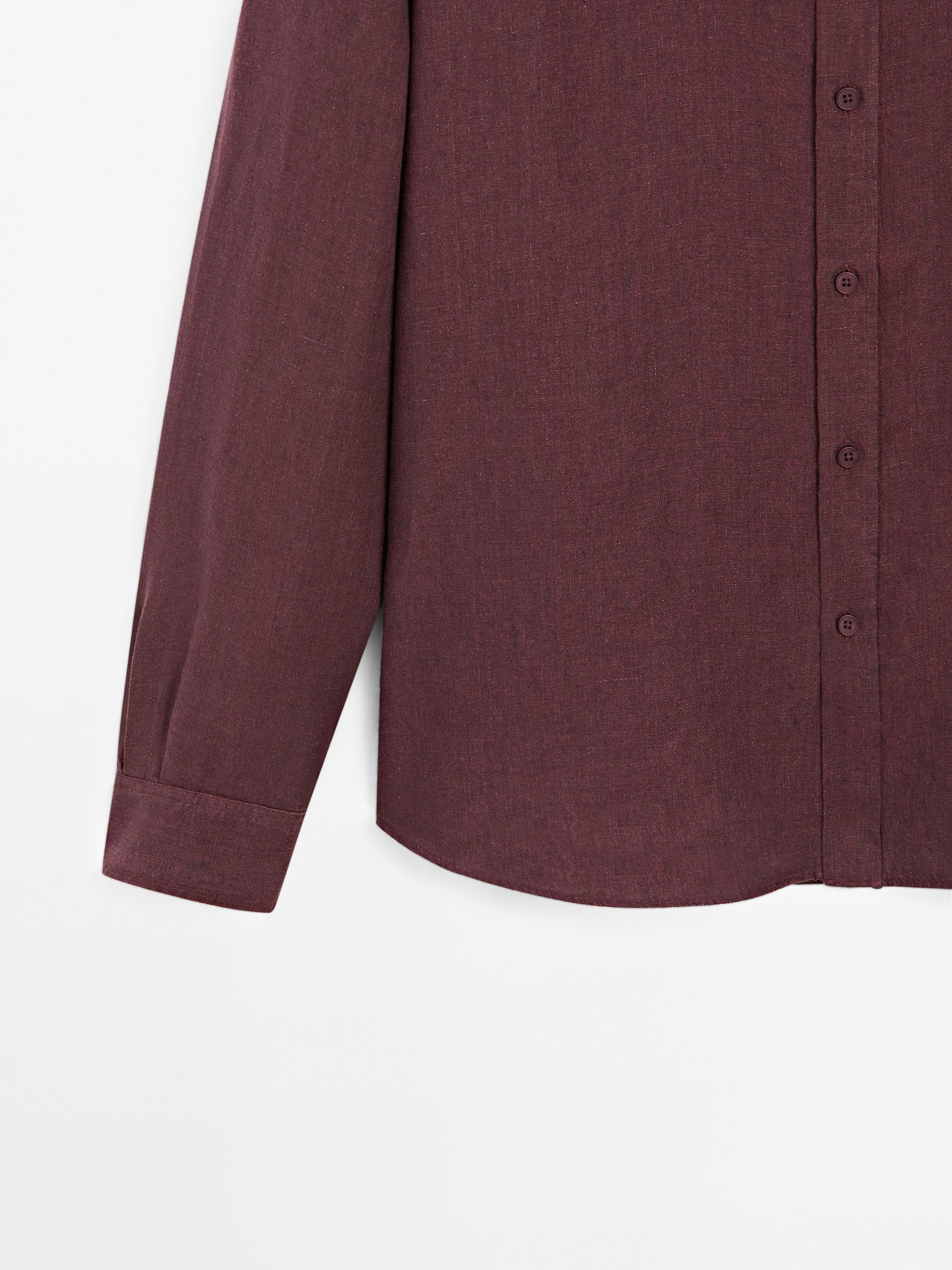 Regular fit faded linen shirt