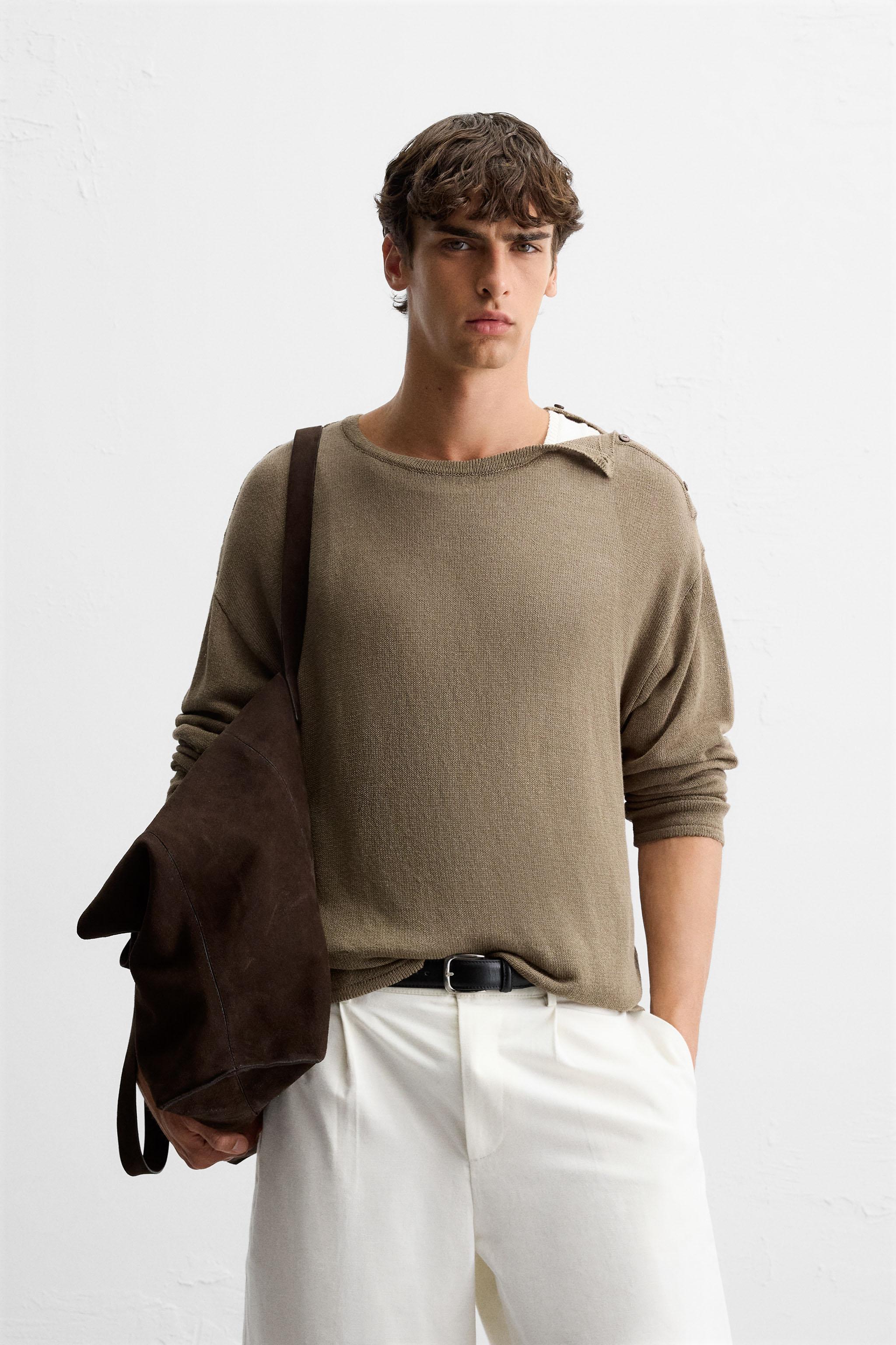 BUTTON KNIT T-SHIRT