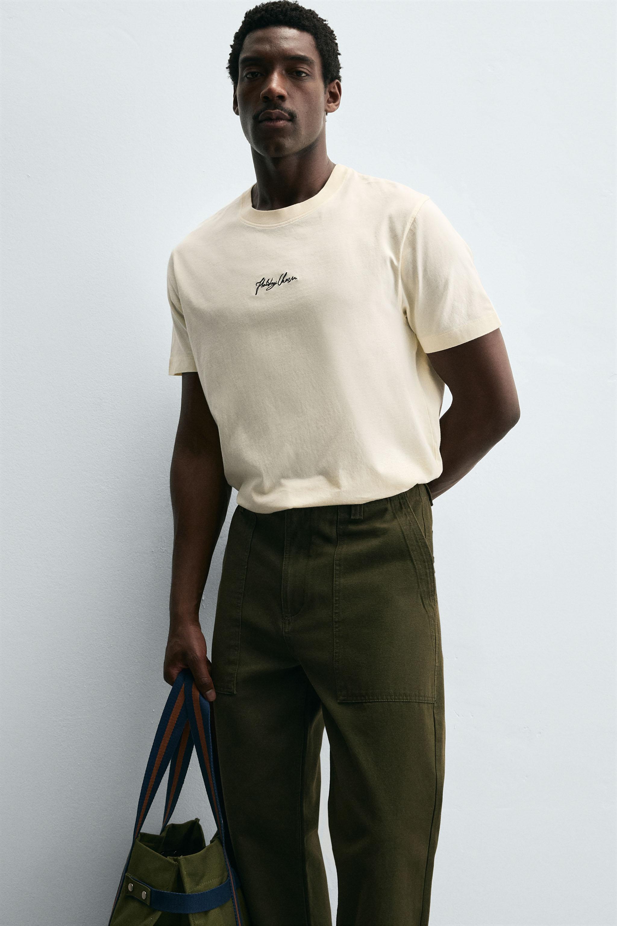 EMBROIDERED TEXT T-SHIRT