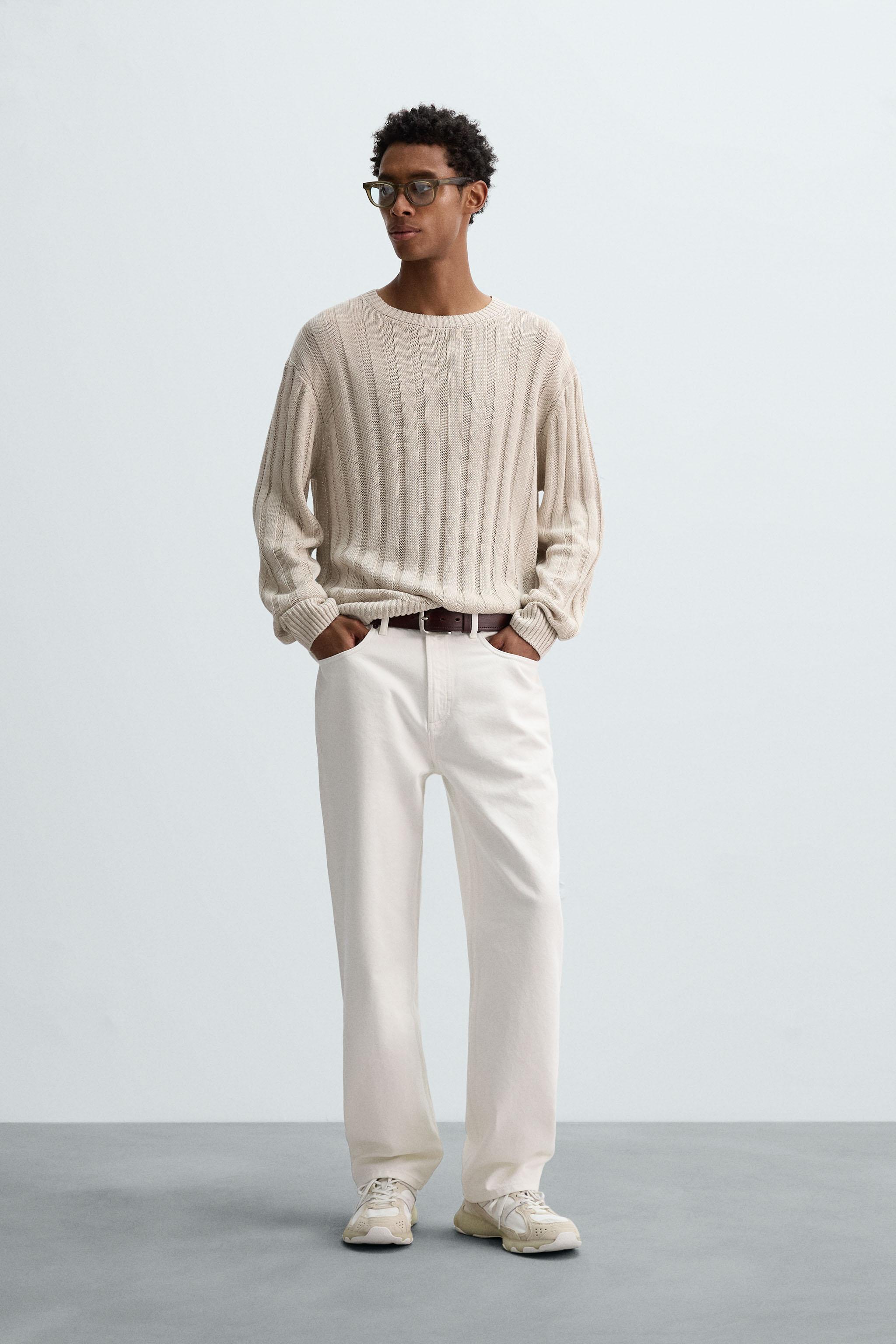 100% LINEN RIBBED SWEATER
