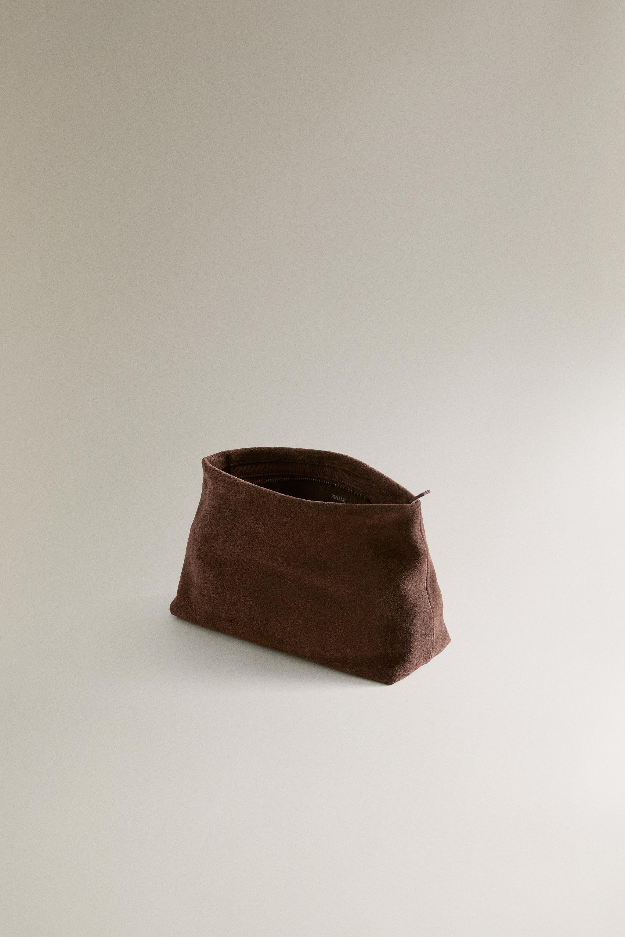 MEDIUM SPLIT SUEDE MAKEUP BAG