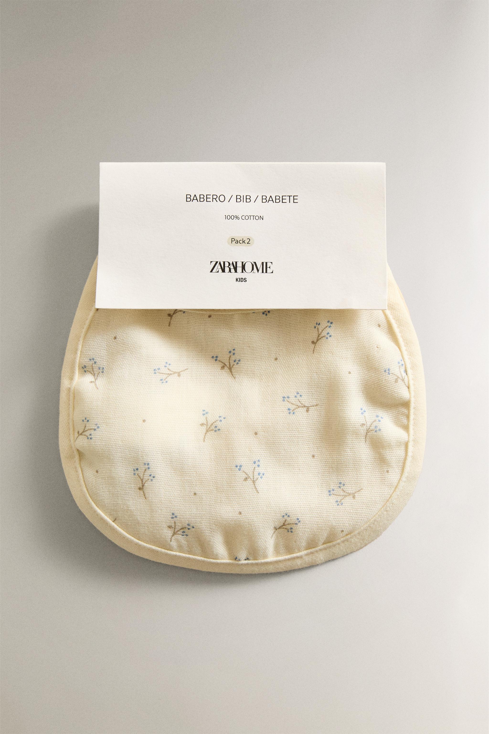 CHILDREN'S BIB WITH MINI FLOWERS (SET OF 2)