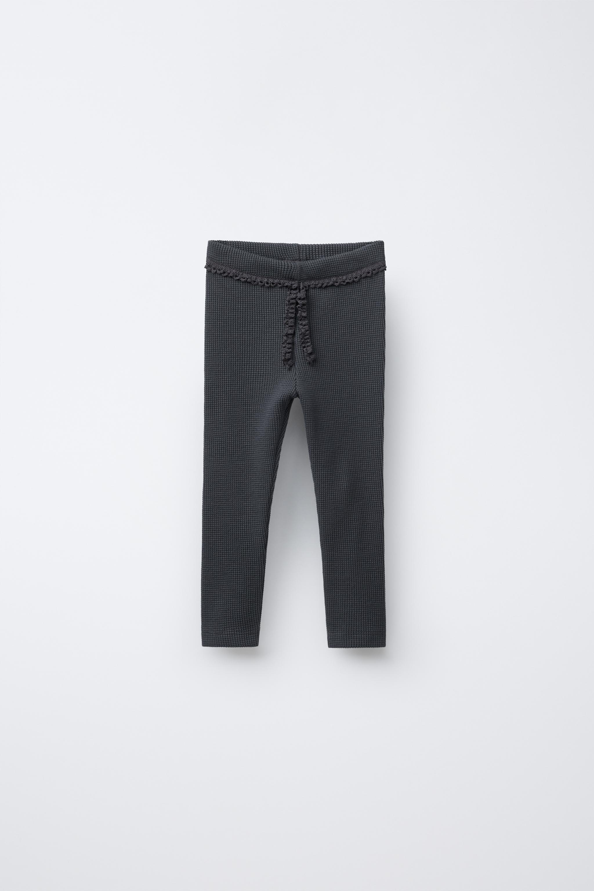 LACE DETAIL WAFFLE LEGGINGS