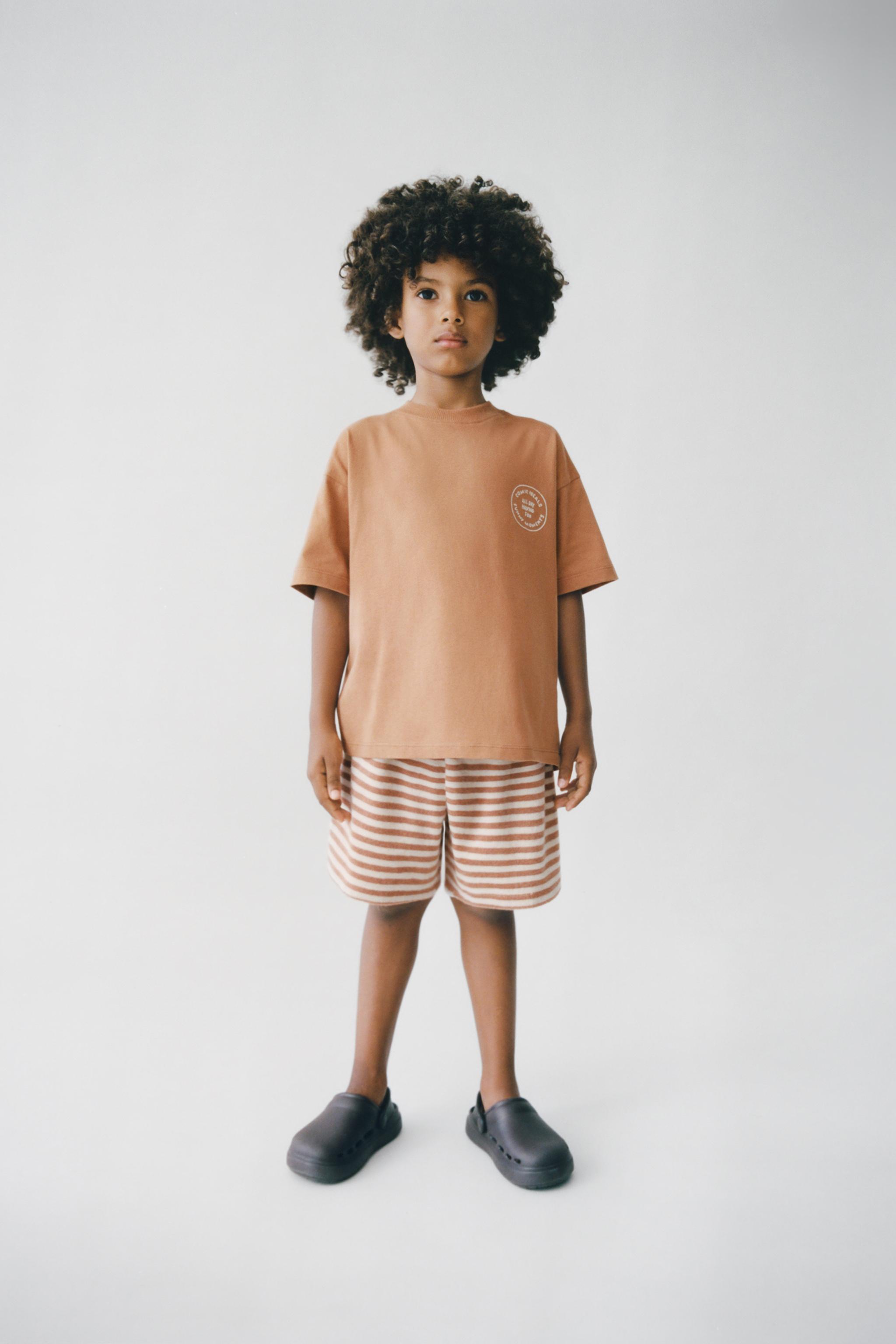 STRIPED TOWEL T-SHIRT AND BERMUDA SET