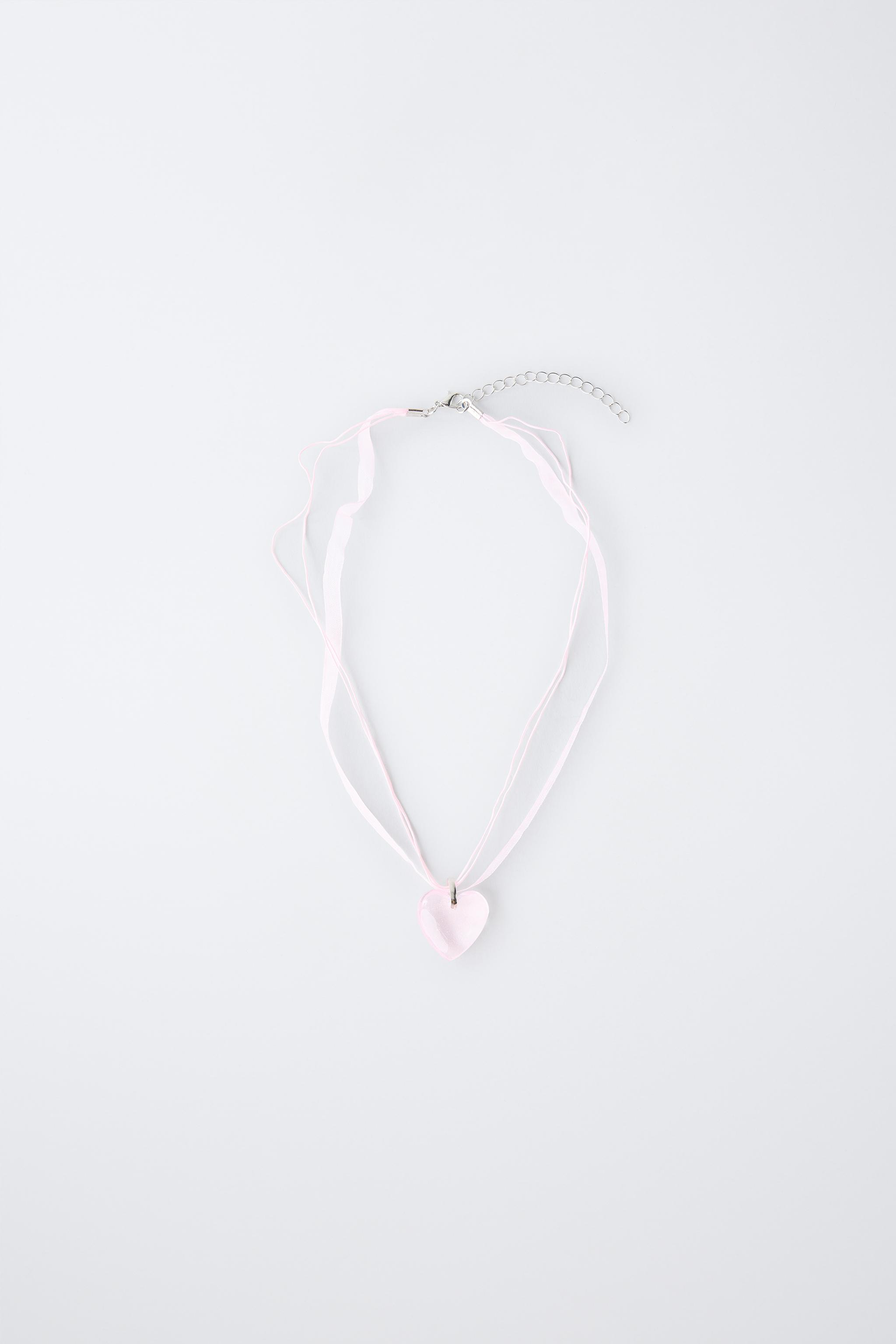 HEART ORGANZA CORD NECKLACE