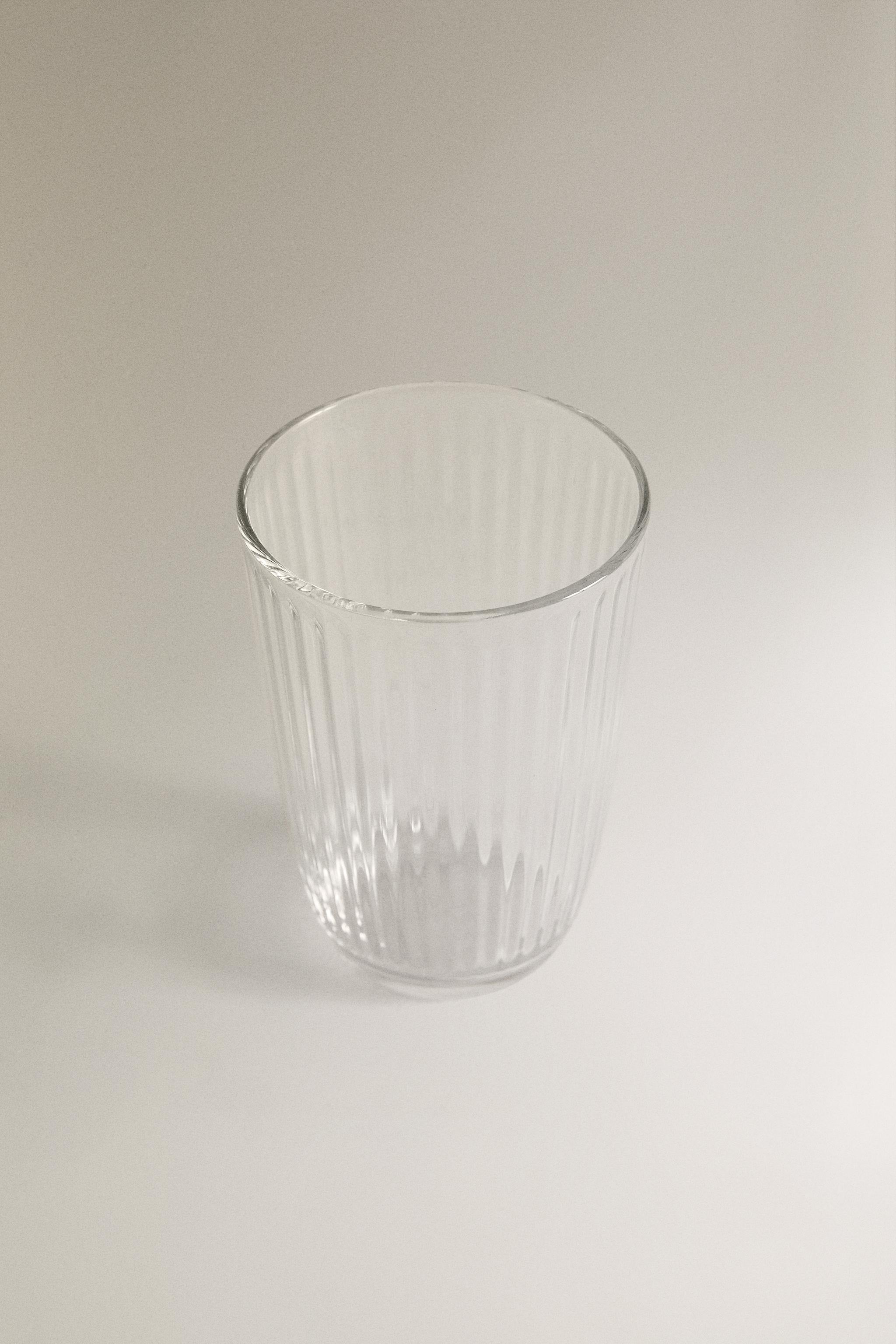 LINE-DESIGN GLASS SOFT DRINK TUMBLER