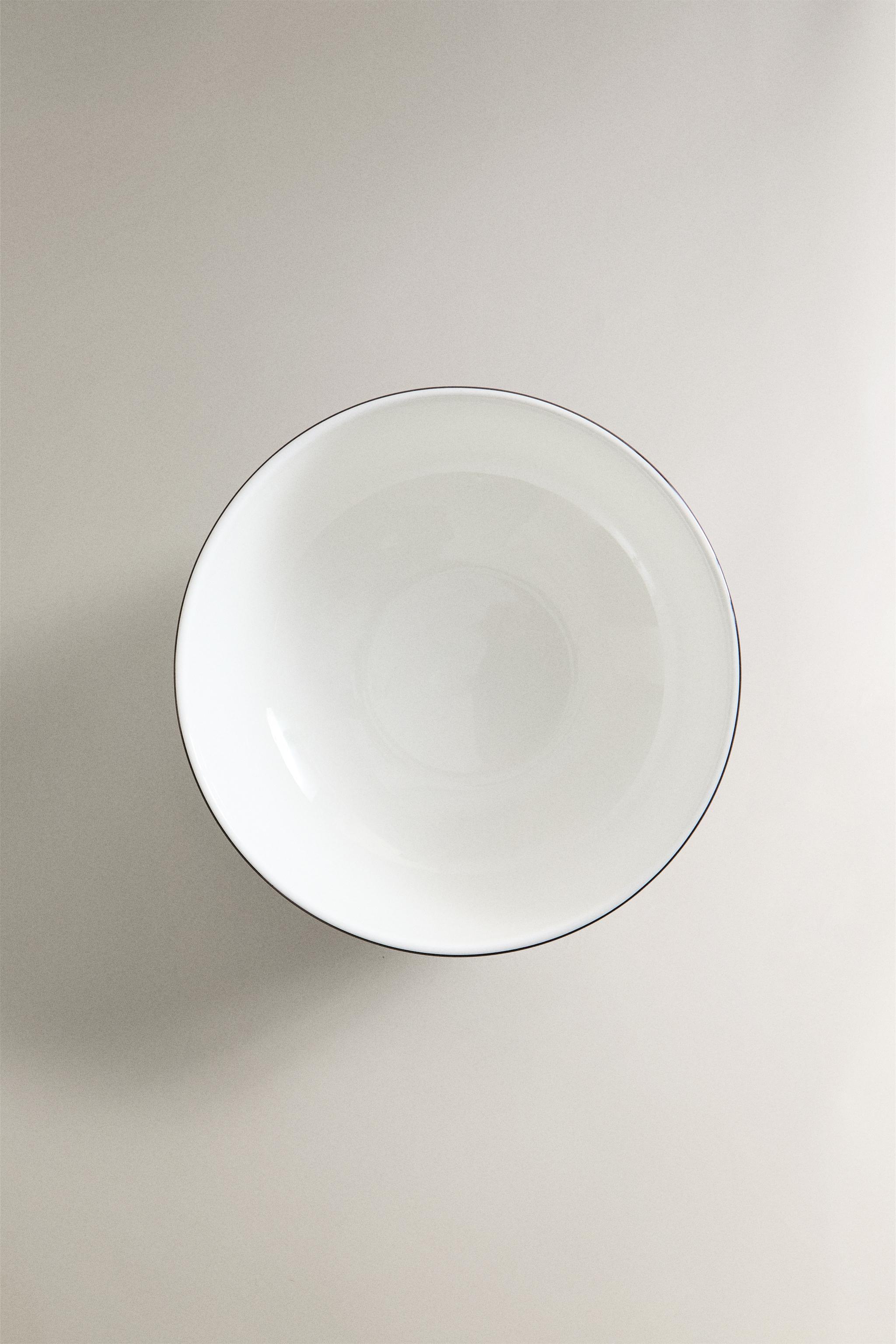 BONE CHINA BOWL WITH BLACK RIM