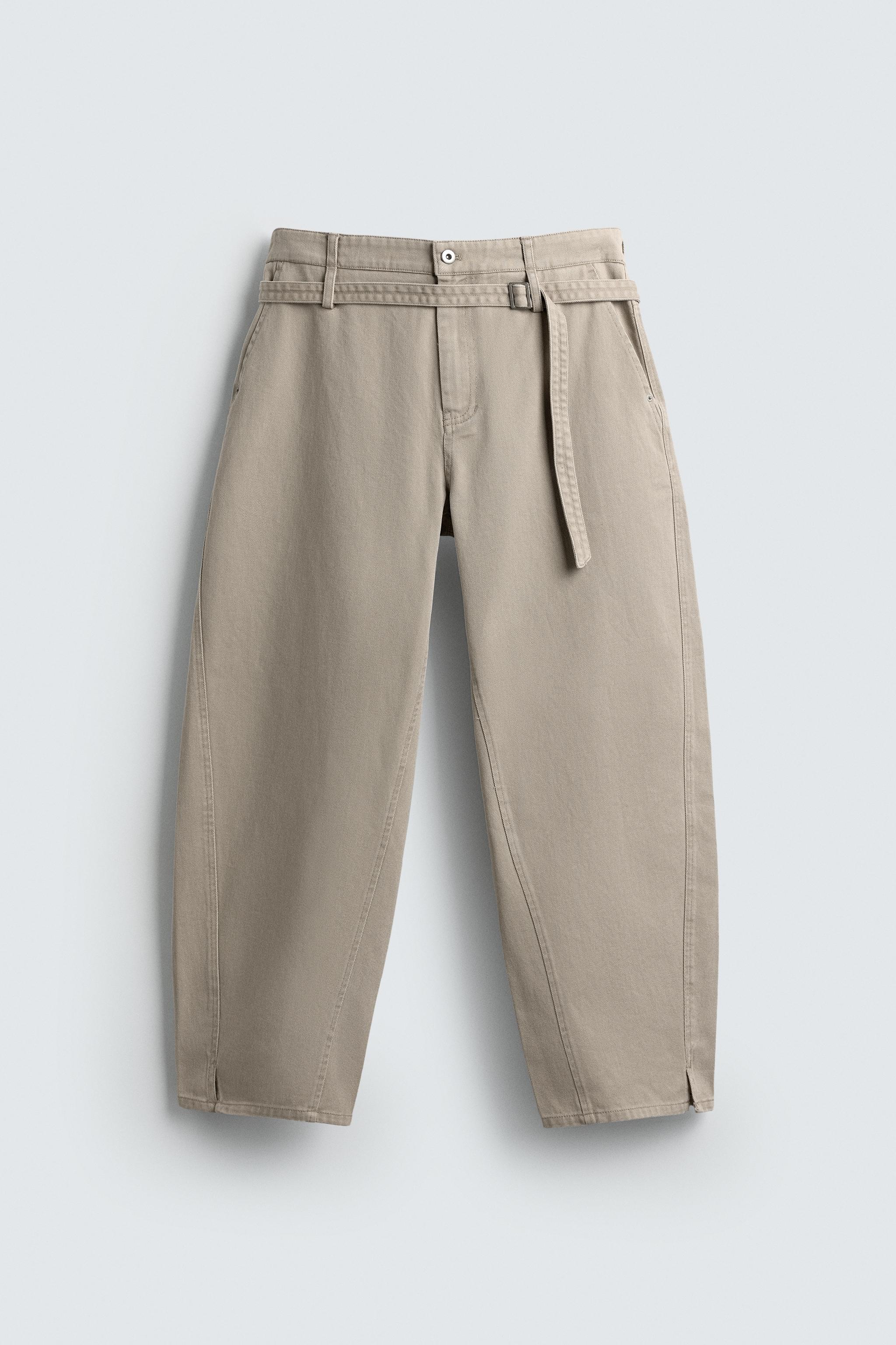 WIDE BALLOON FIT PANTS WITH BELT