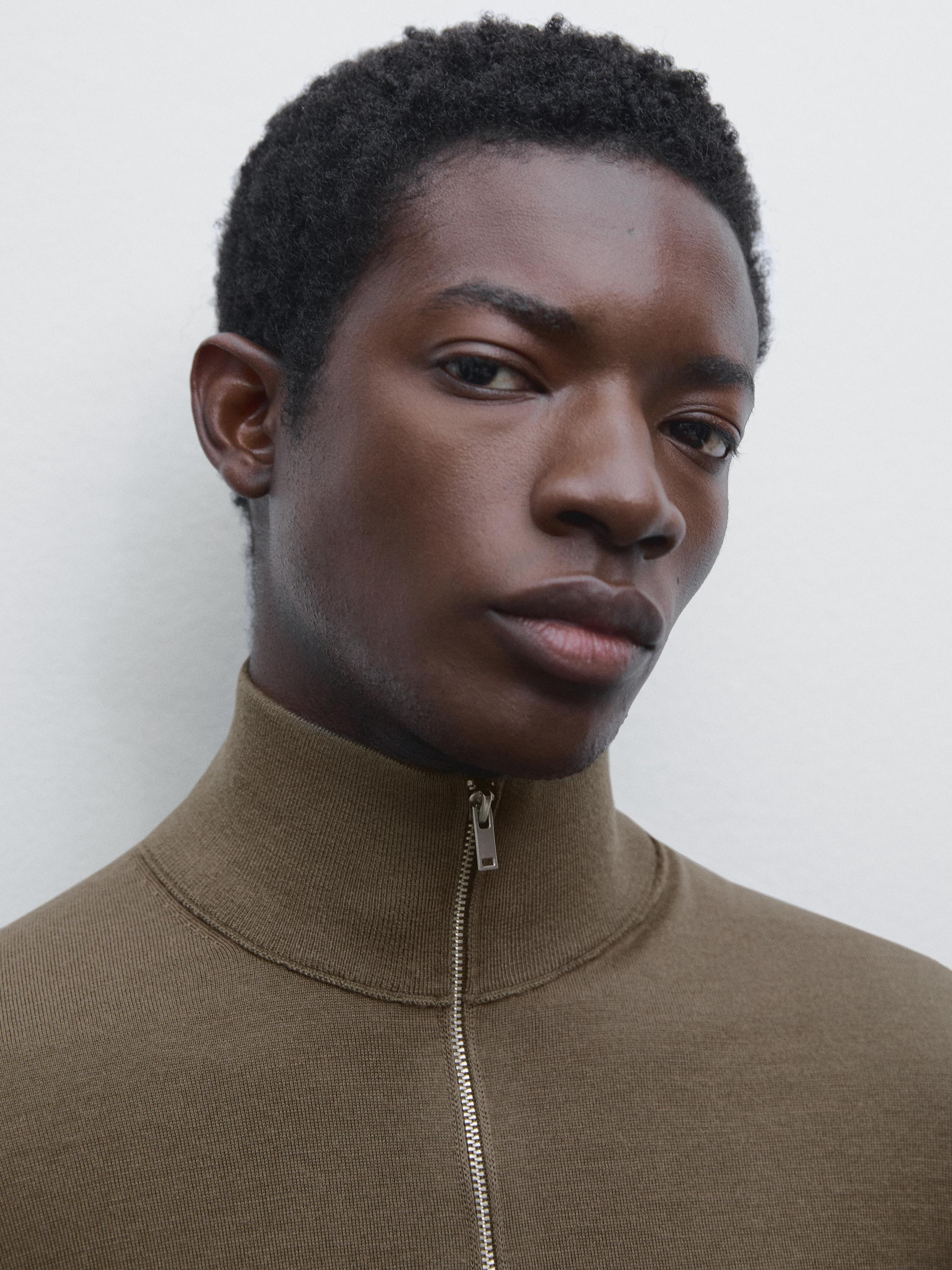 Quarter-zip knit sweater