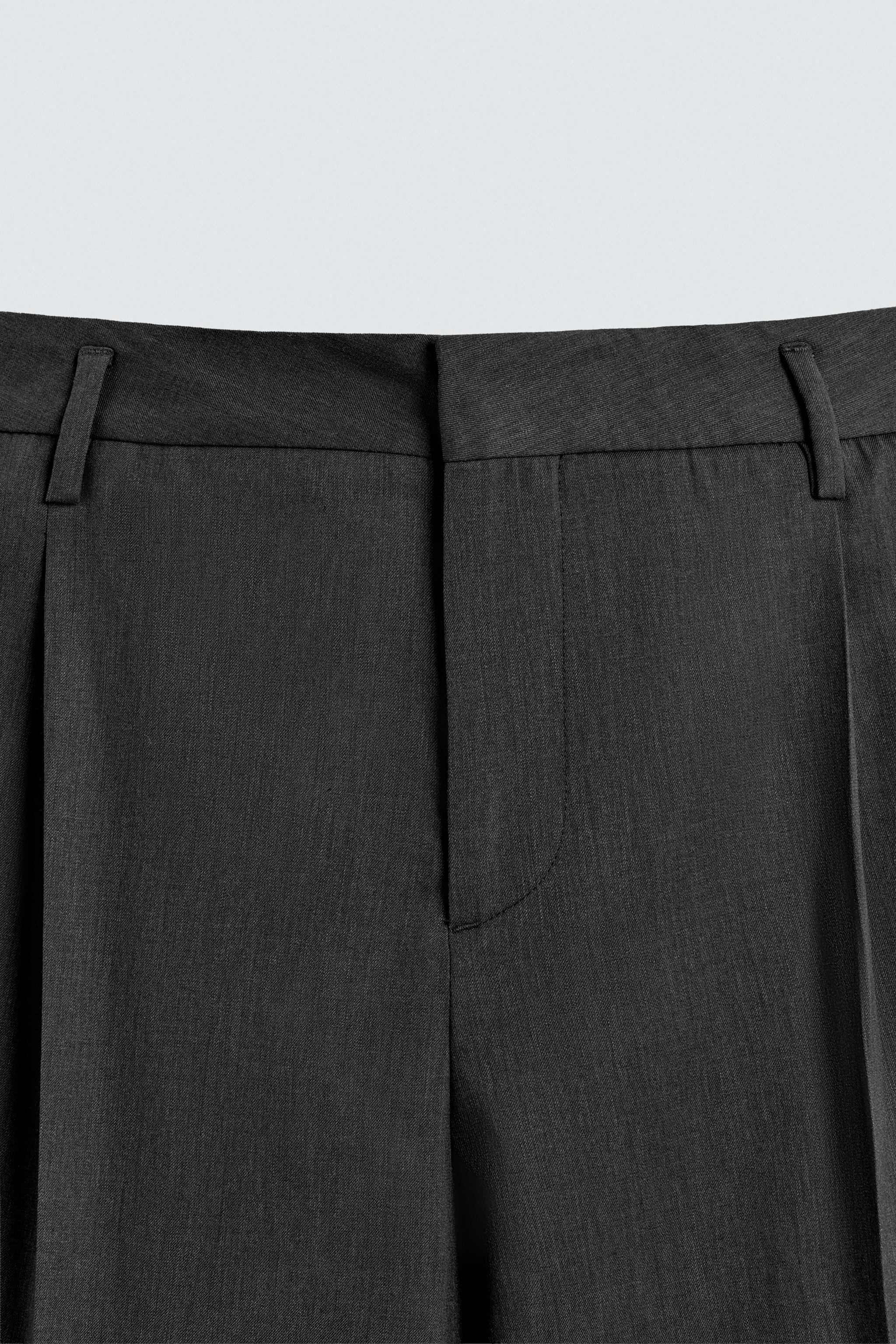 PLEATED SUIT PANTS