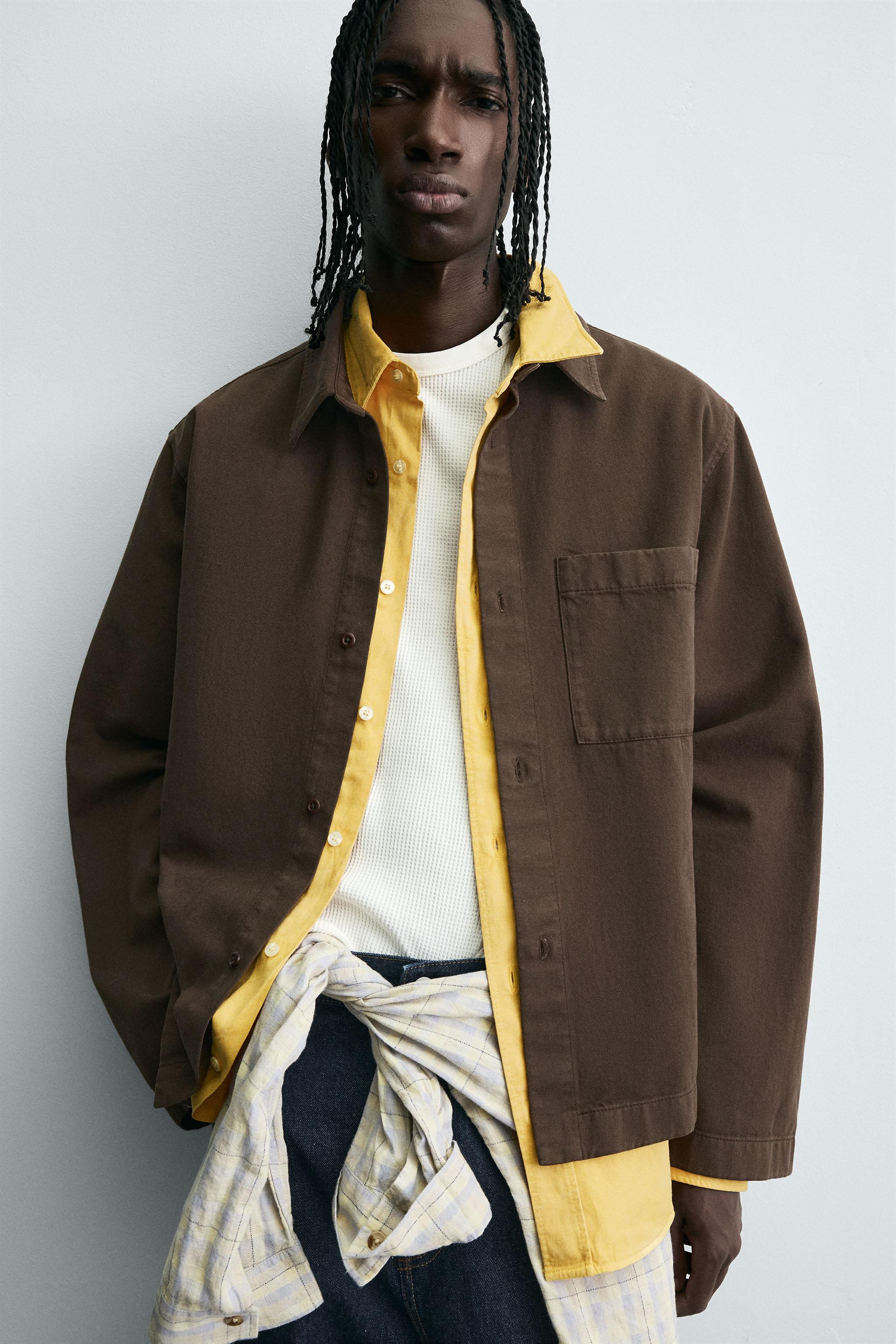 EMBROIDERED TEXTURED OVERSHIRT