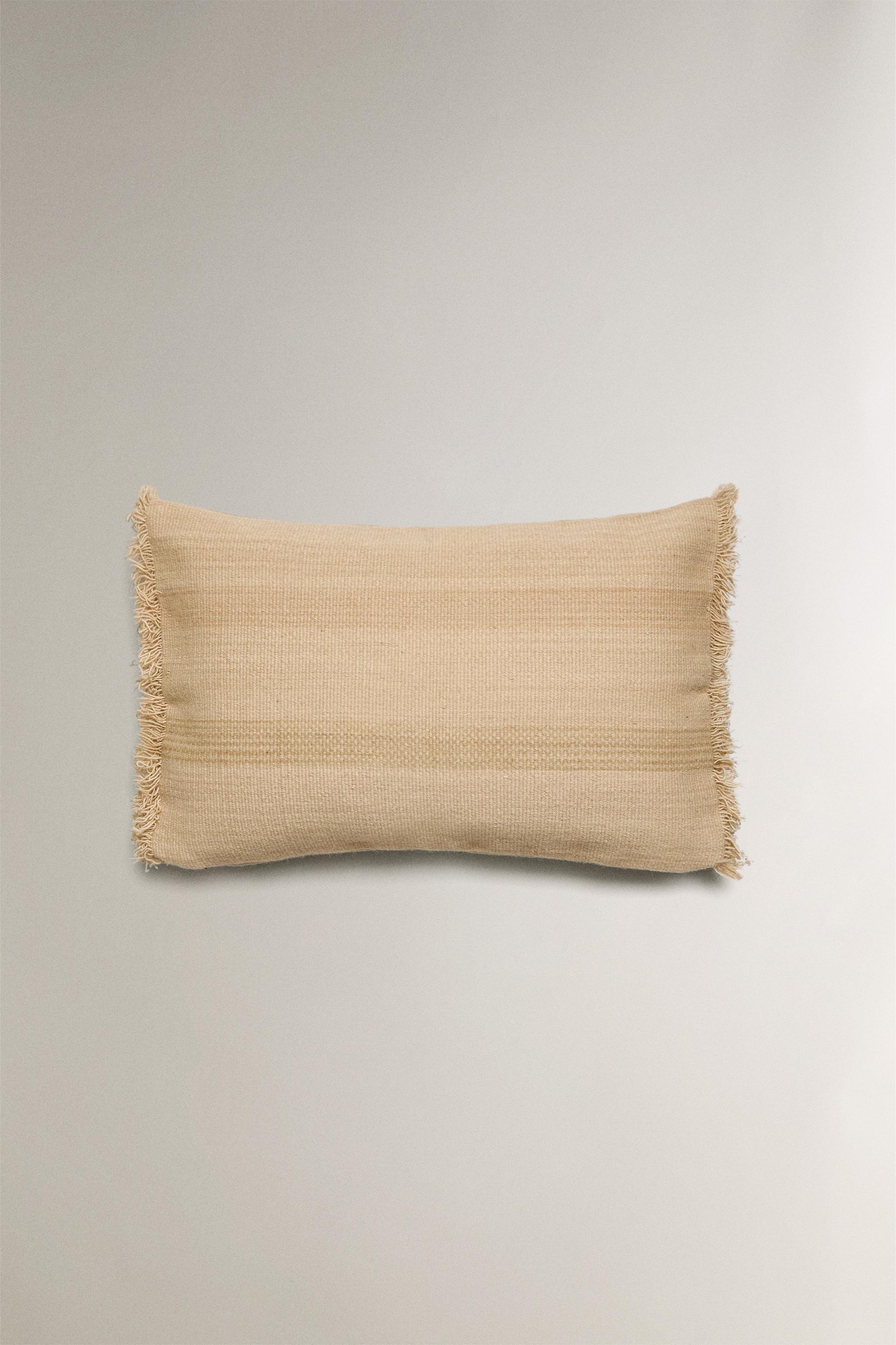 KILIM THROW PILLOW COVER WITH FRINGING