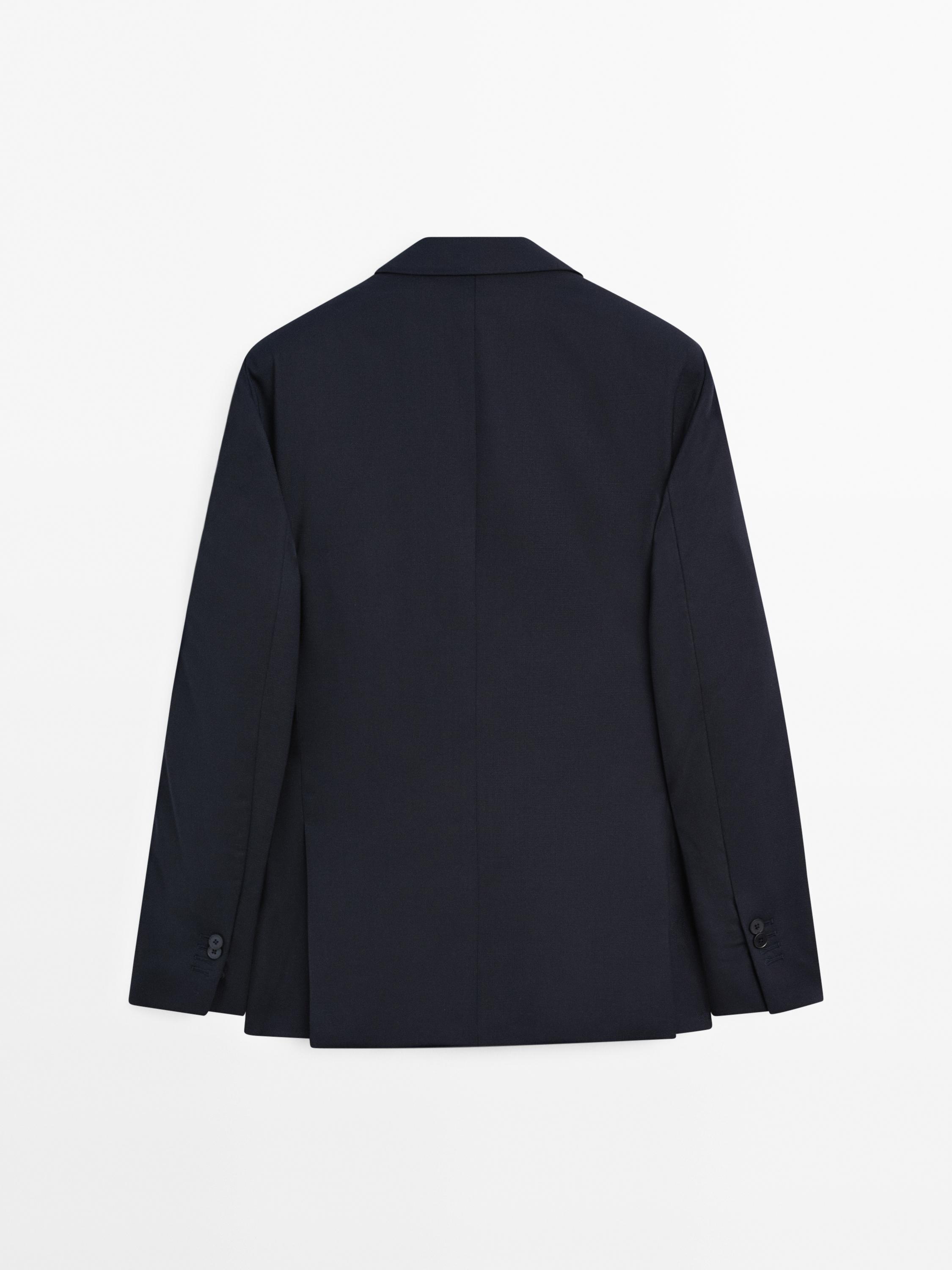 Wool blend suit blazer