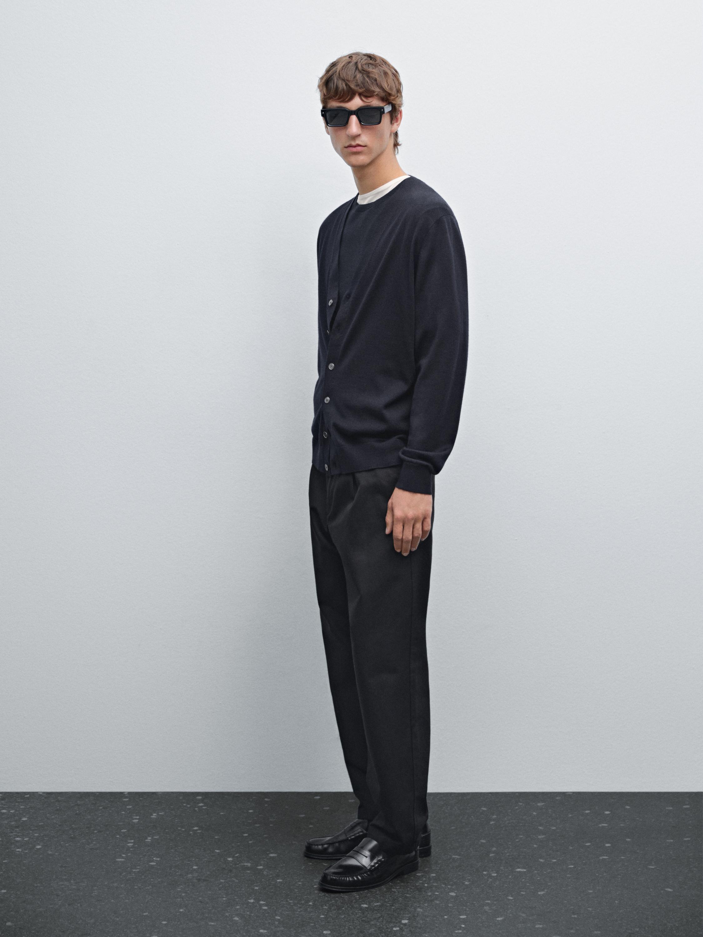 100% merino wool knit cardigan