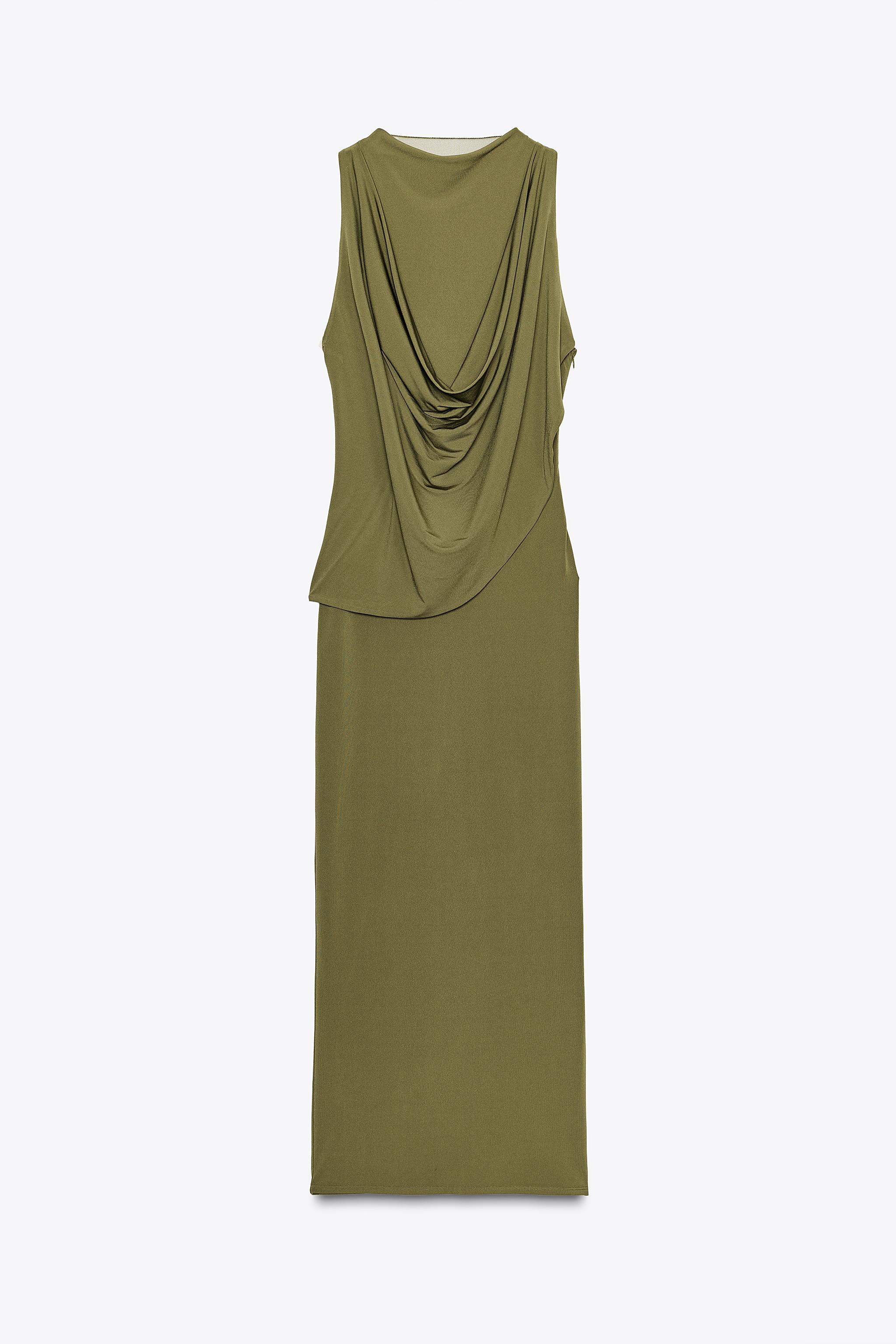 DRAPED COMBINATION DRESS