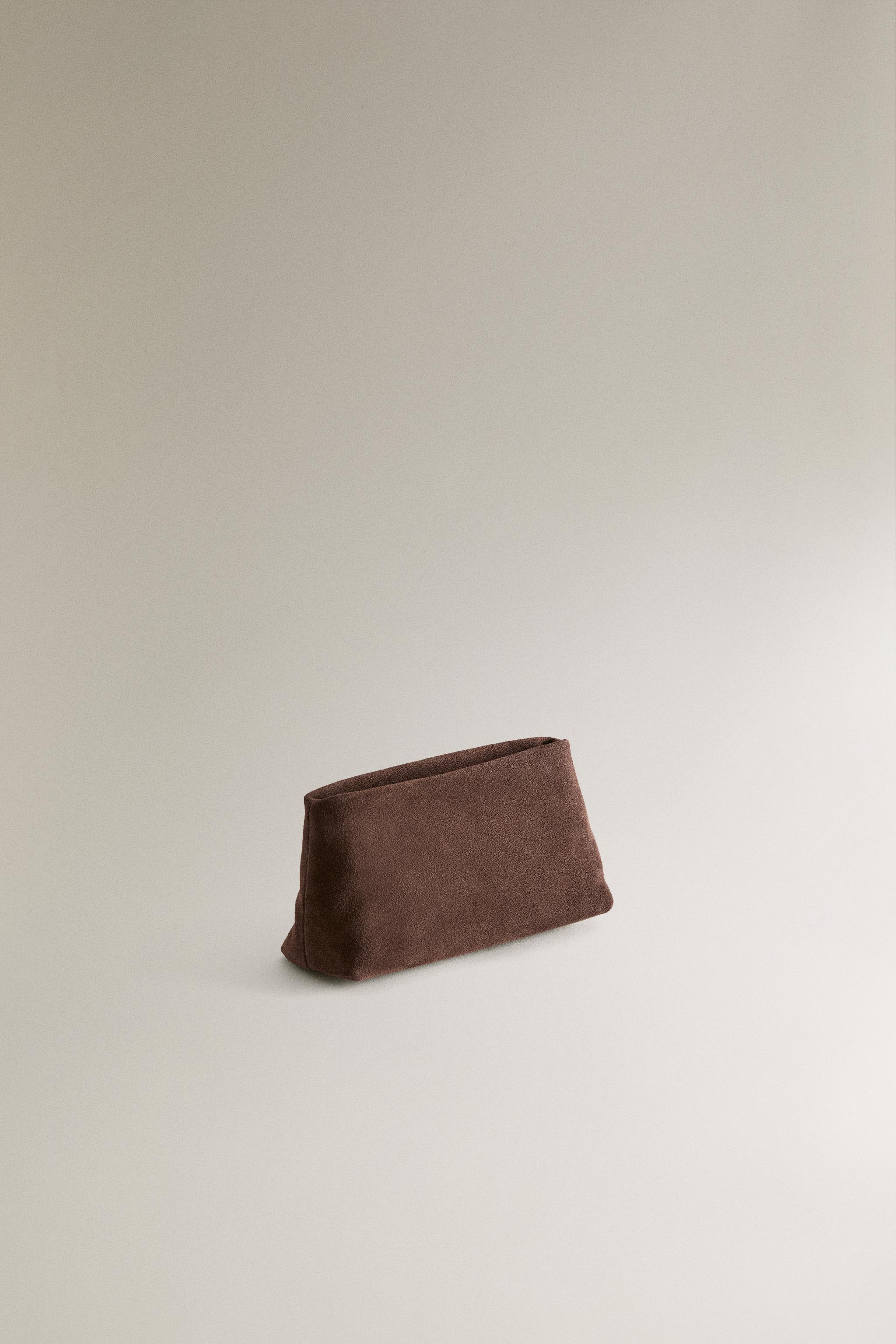 SMALL SPLIT SUEDE MAKEUP BAG