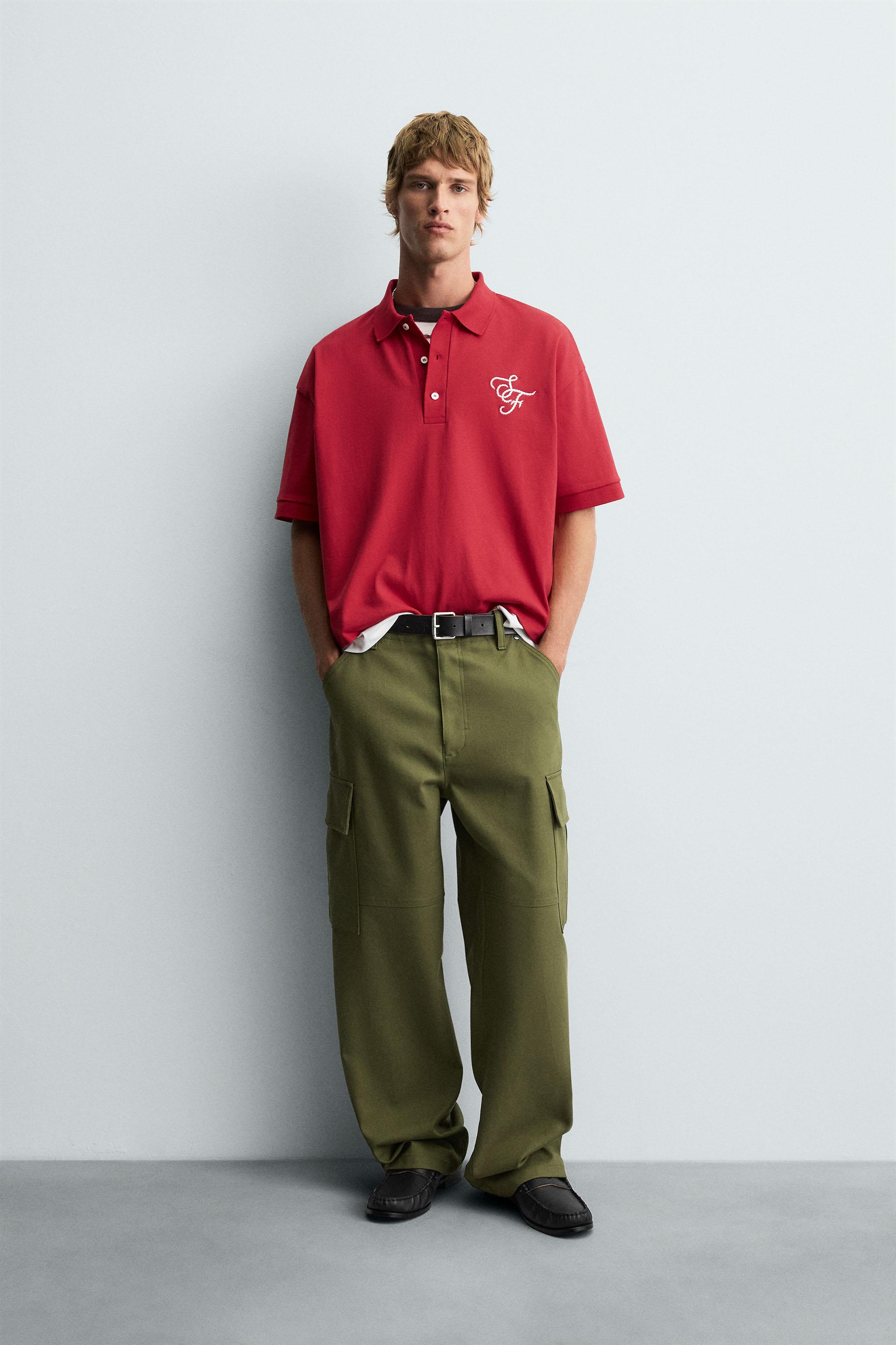 EMBROIDERED TEXT POLO SHIRT