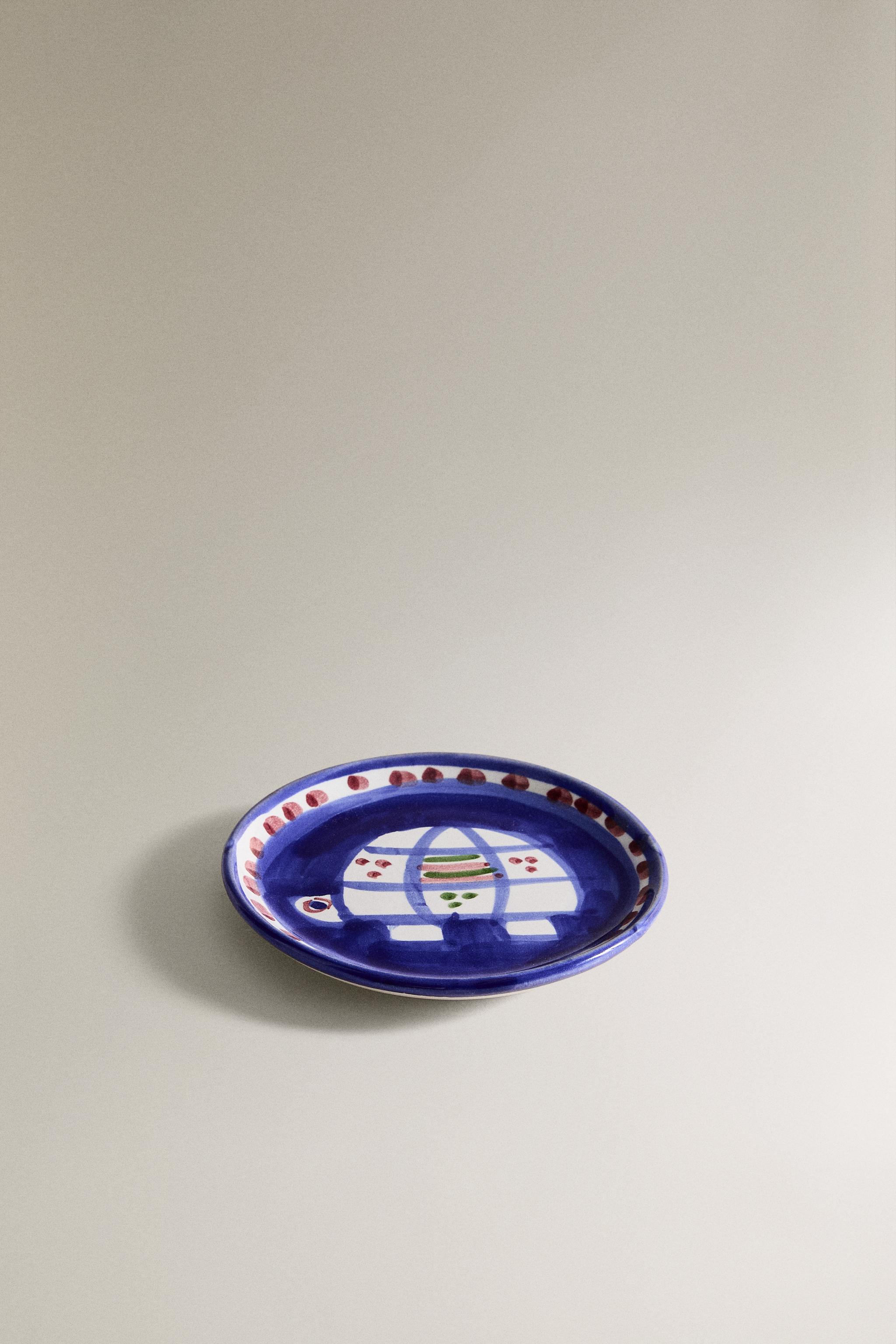 PAINTED CERAMIC SIDE PLATE