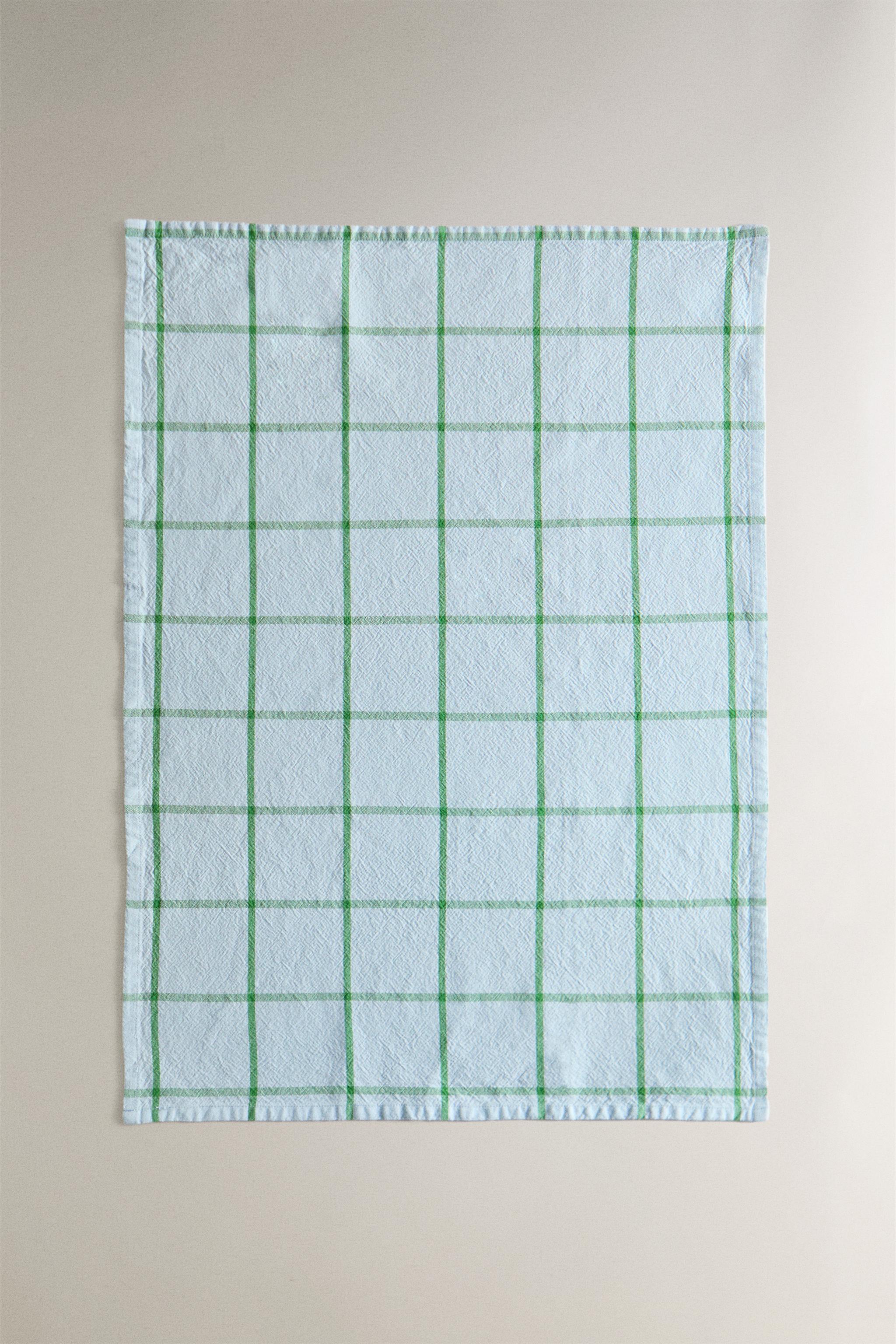 SET OF CHECK COTTON KITCHEN TOWELS (SET OF 2)