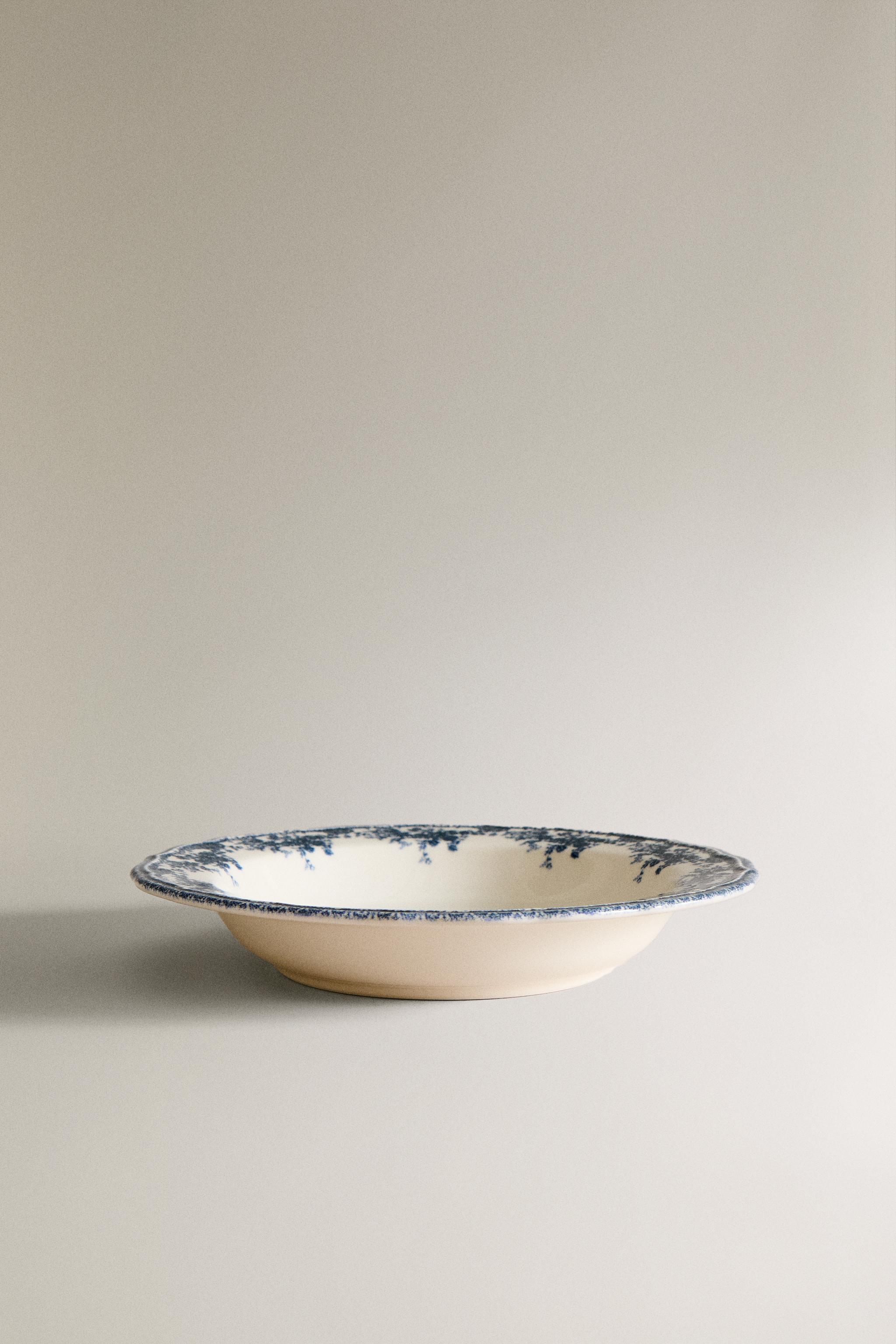 FLORAL EARTHENWARE SOUP PLATE