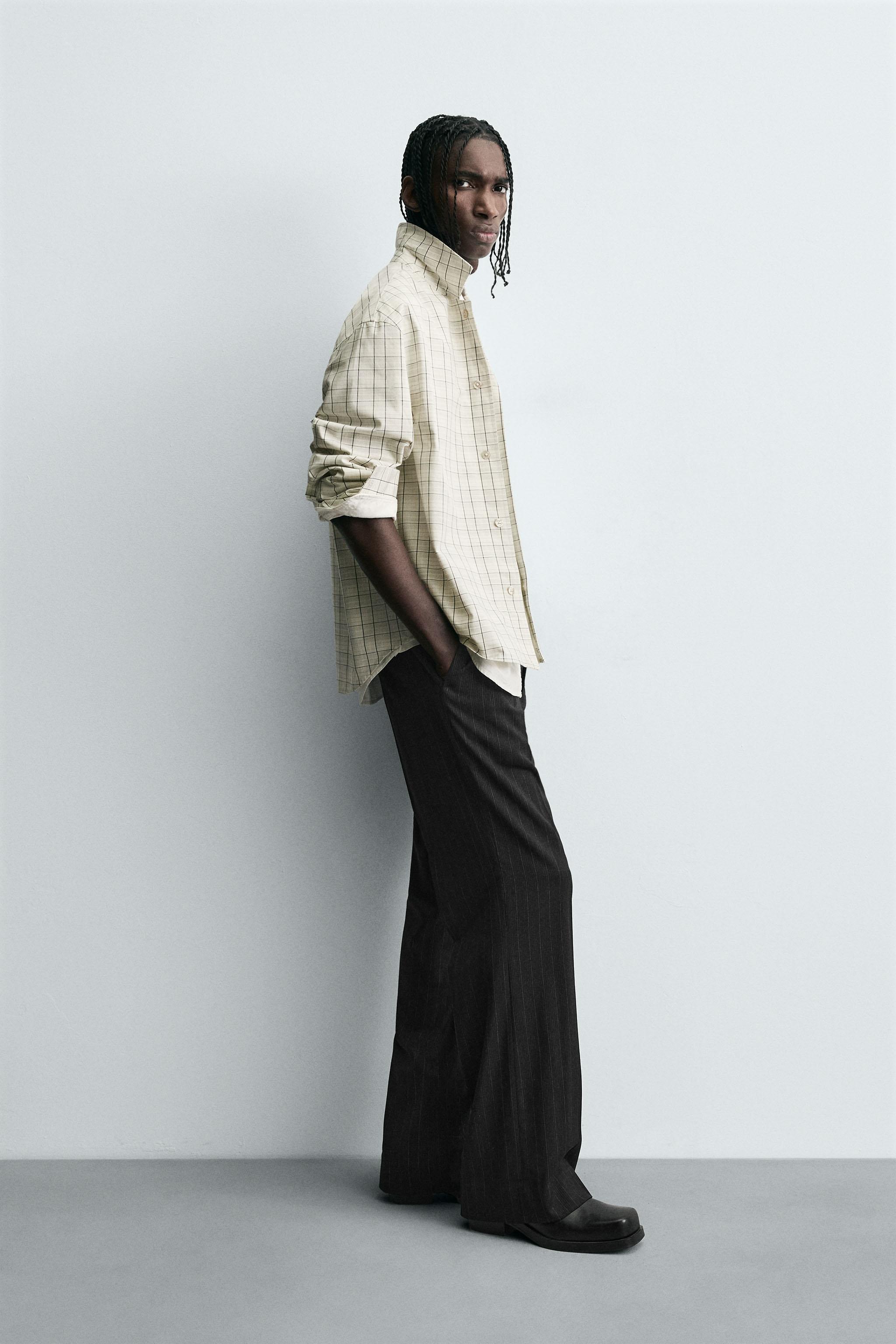 TEXTURED PLAID OVERSHIRT