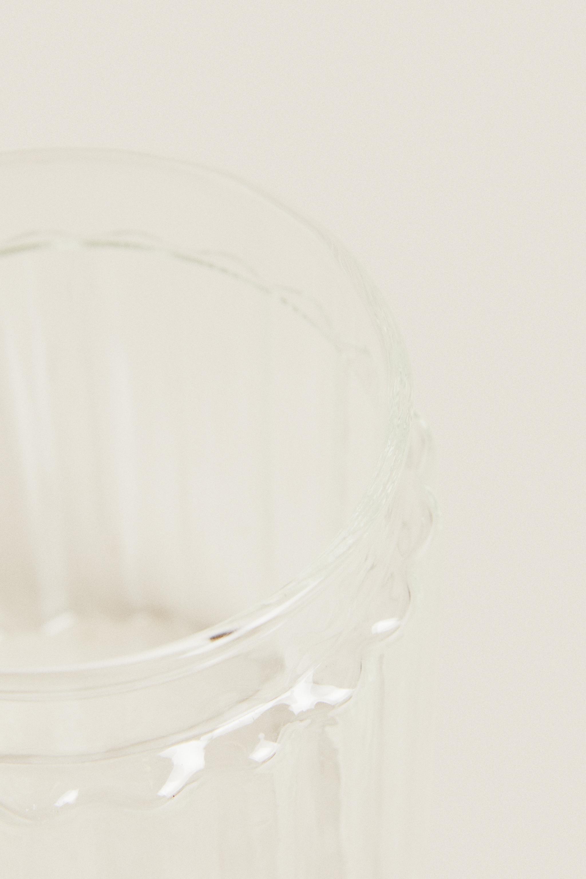 BOROSILICATE GLASS AND WOOD SUGAR BOWL