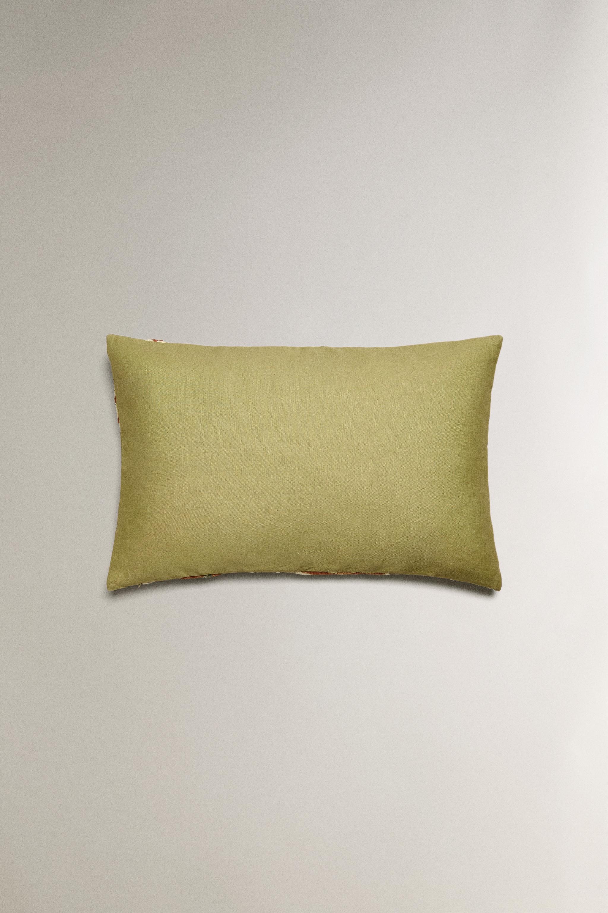 EMBROIDERED THROW PILLOW COVER