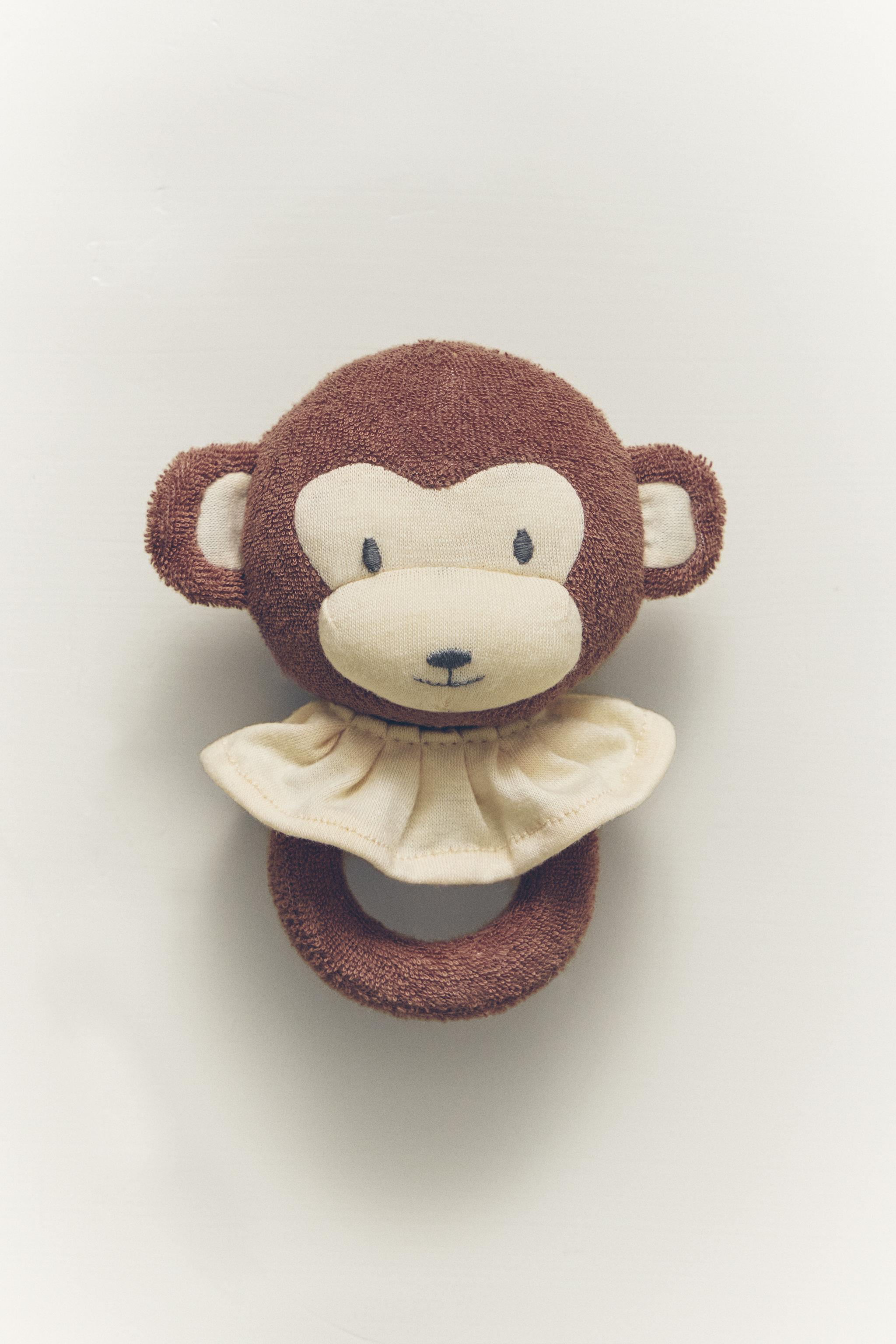CHILDREN'S MONKEY PLUSH TOY RATTLE