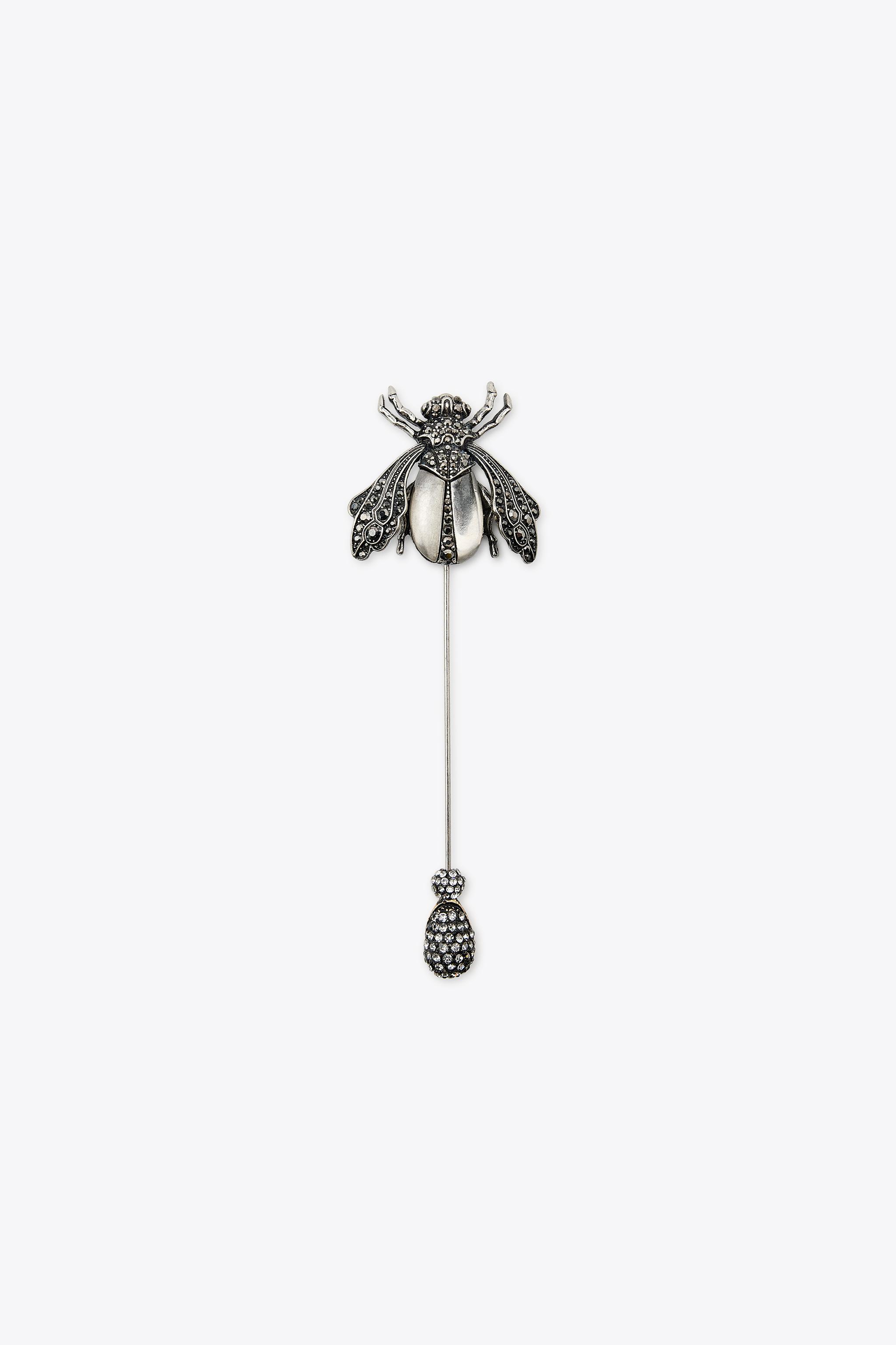 MAXI METALLIC BEE BROOCH WITH SPARKLES