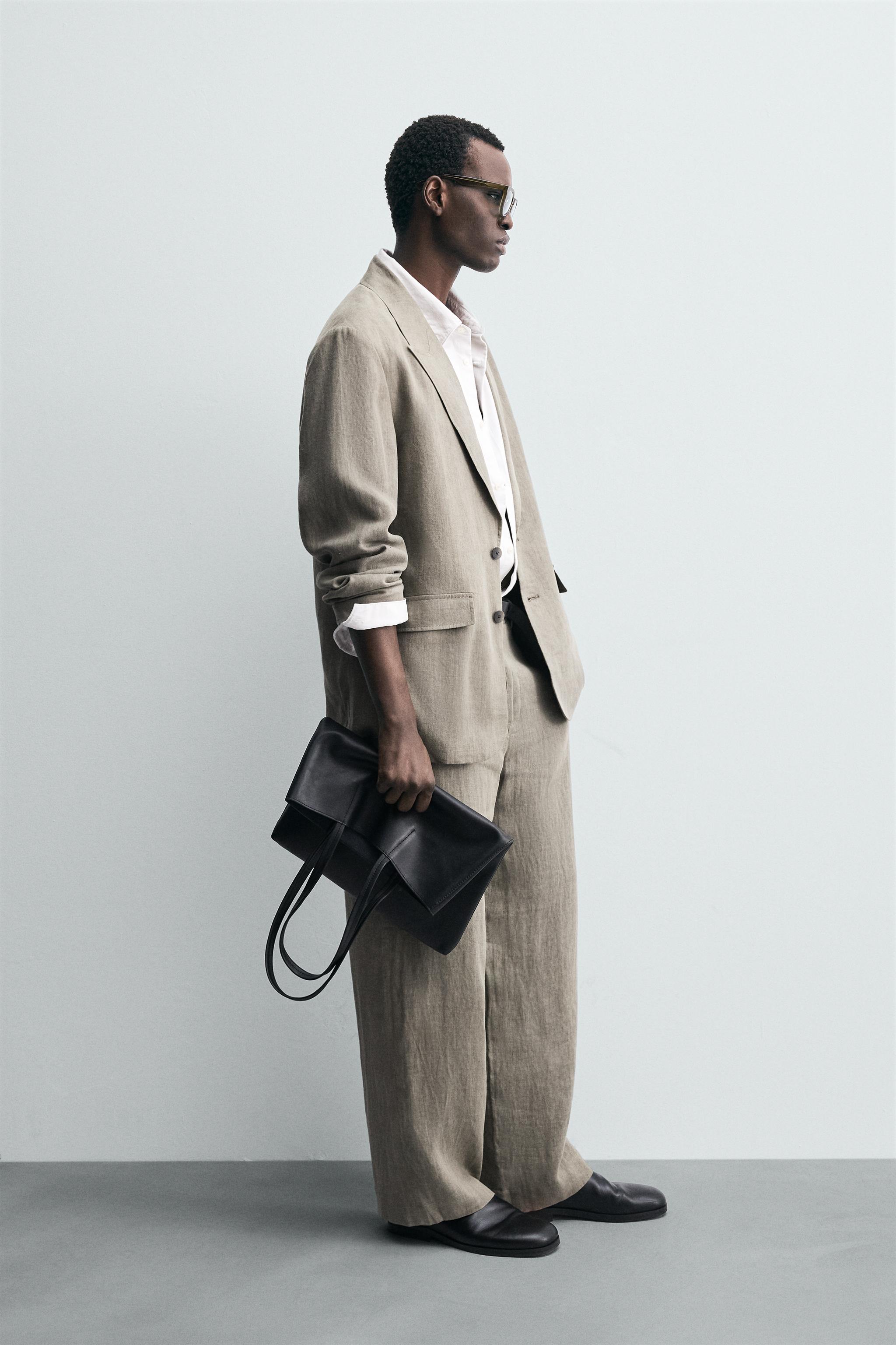 100% WASHED LINEN SUIT PANTS