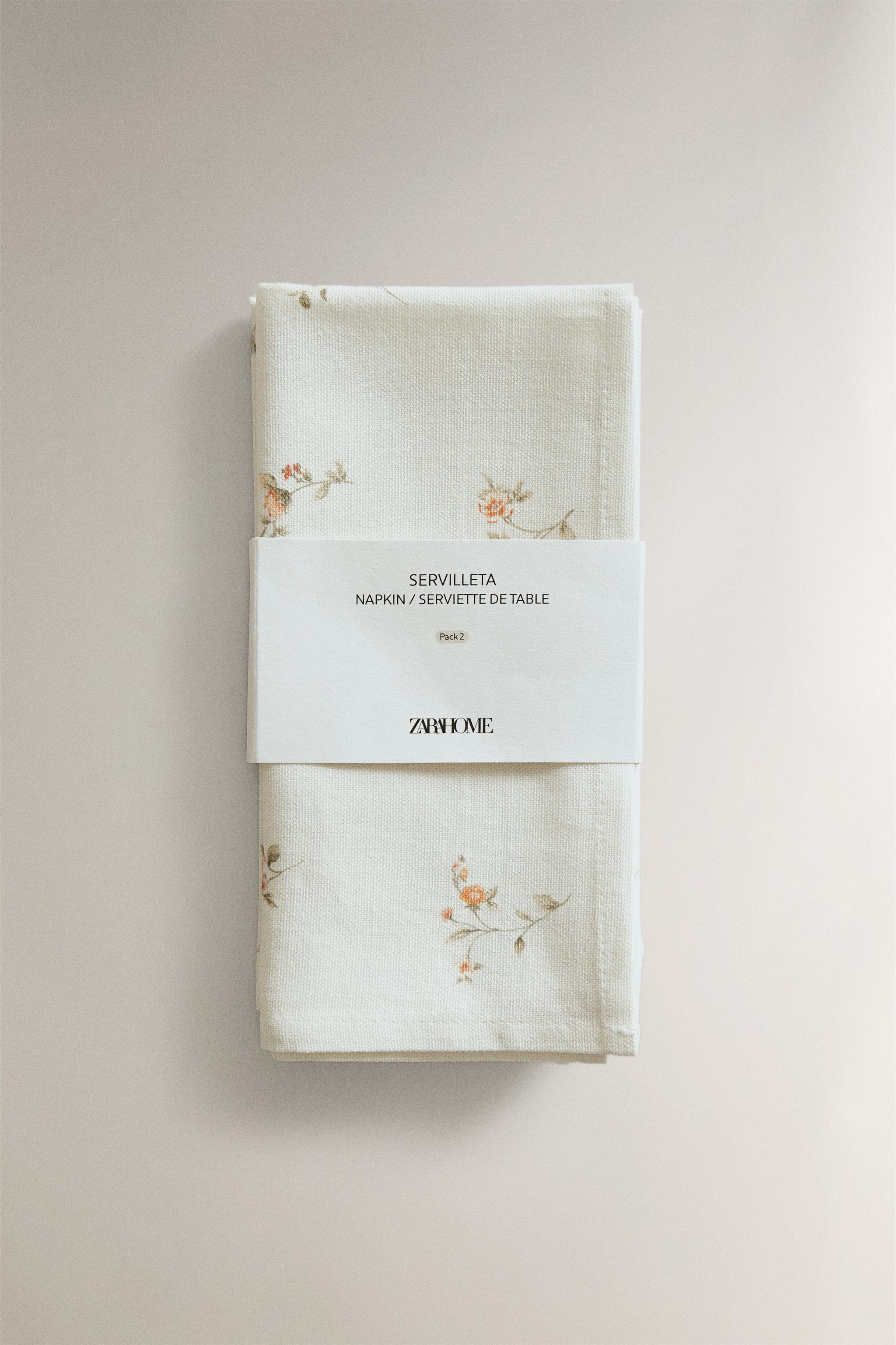SET OF SMALL FLORAL PRINT NAPKINS (SET OF 2)