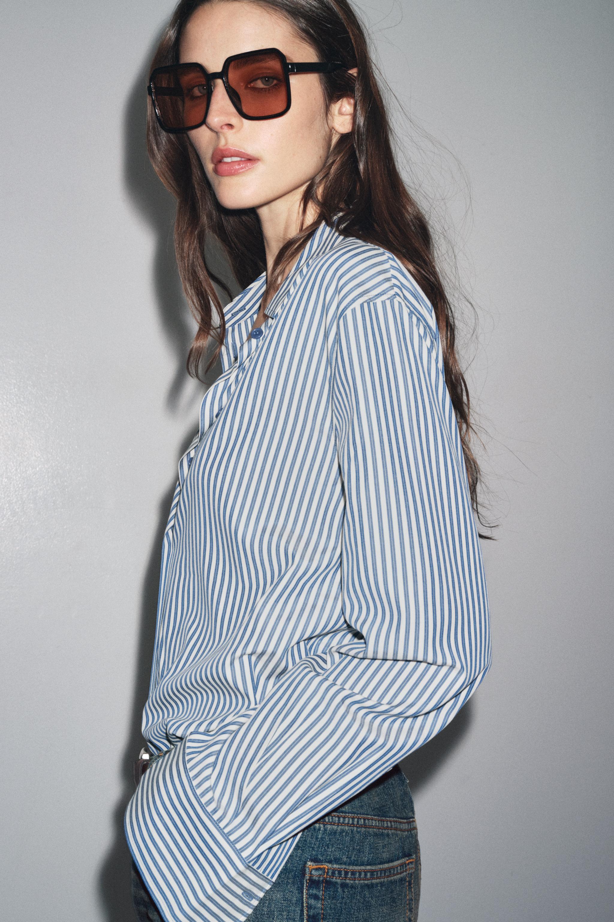 FLOWY STRIPED SHIRT ZW COLLECTION