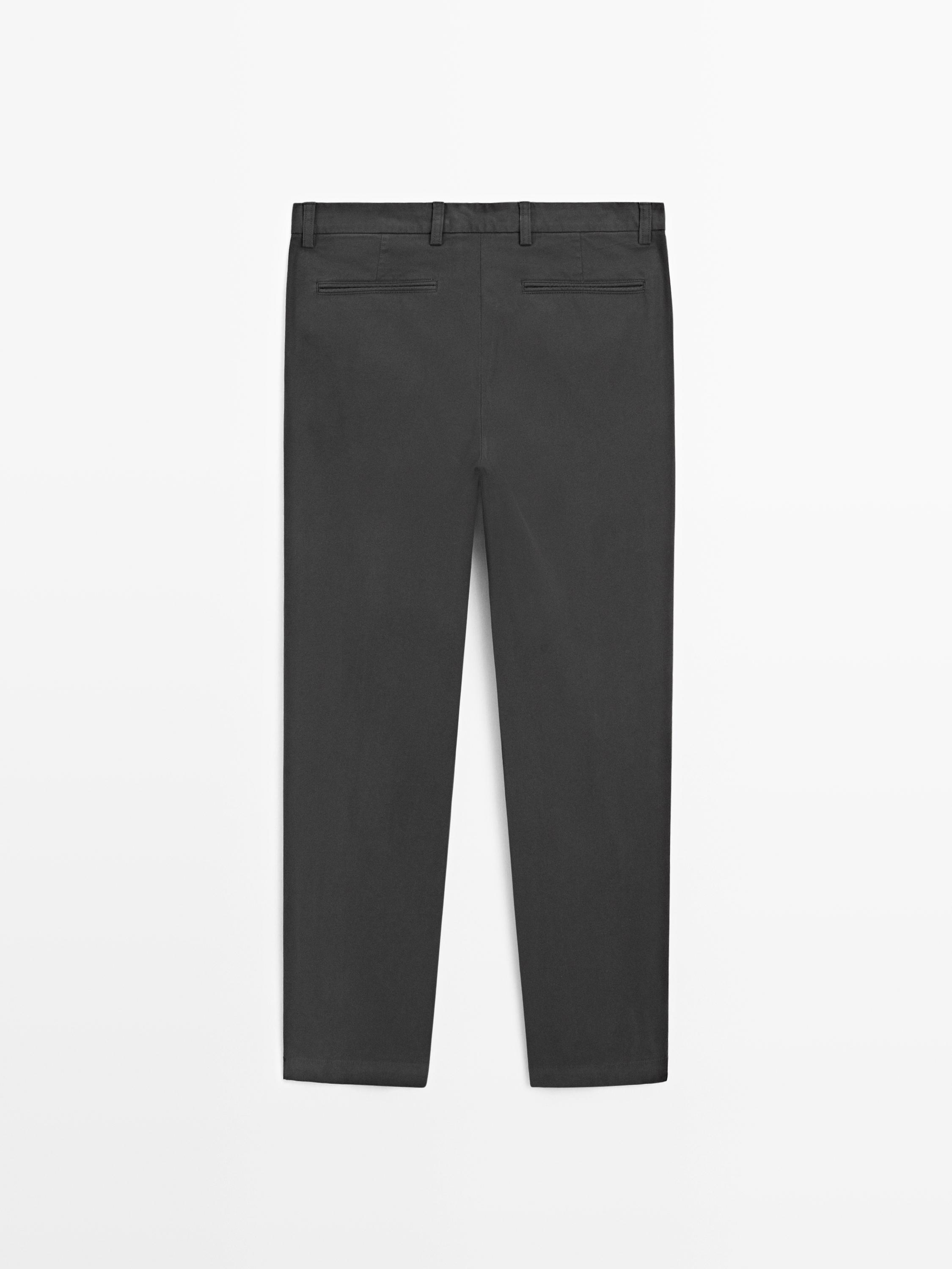 Slim fit textured trousers