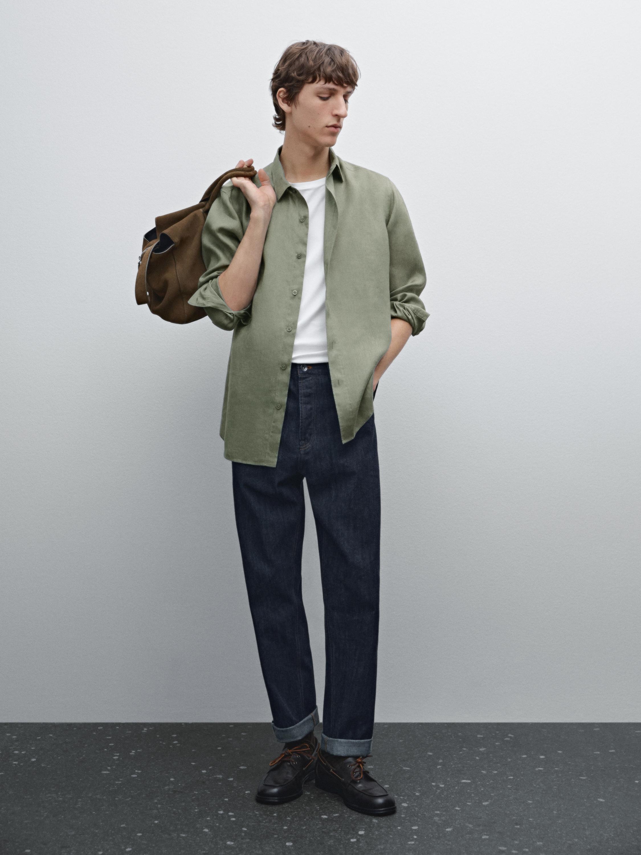 100% linen slim fit shirt