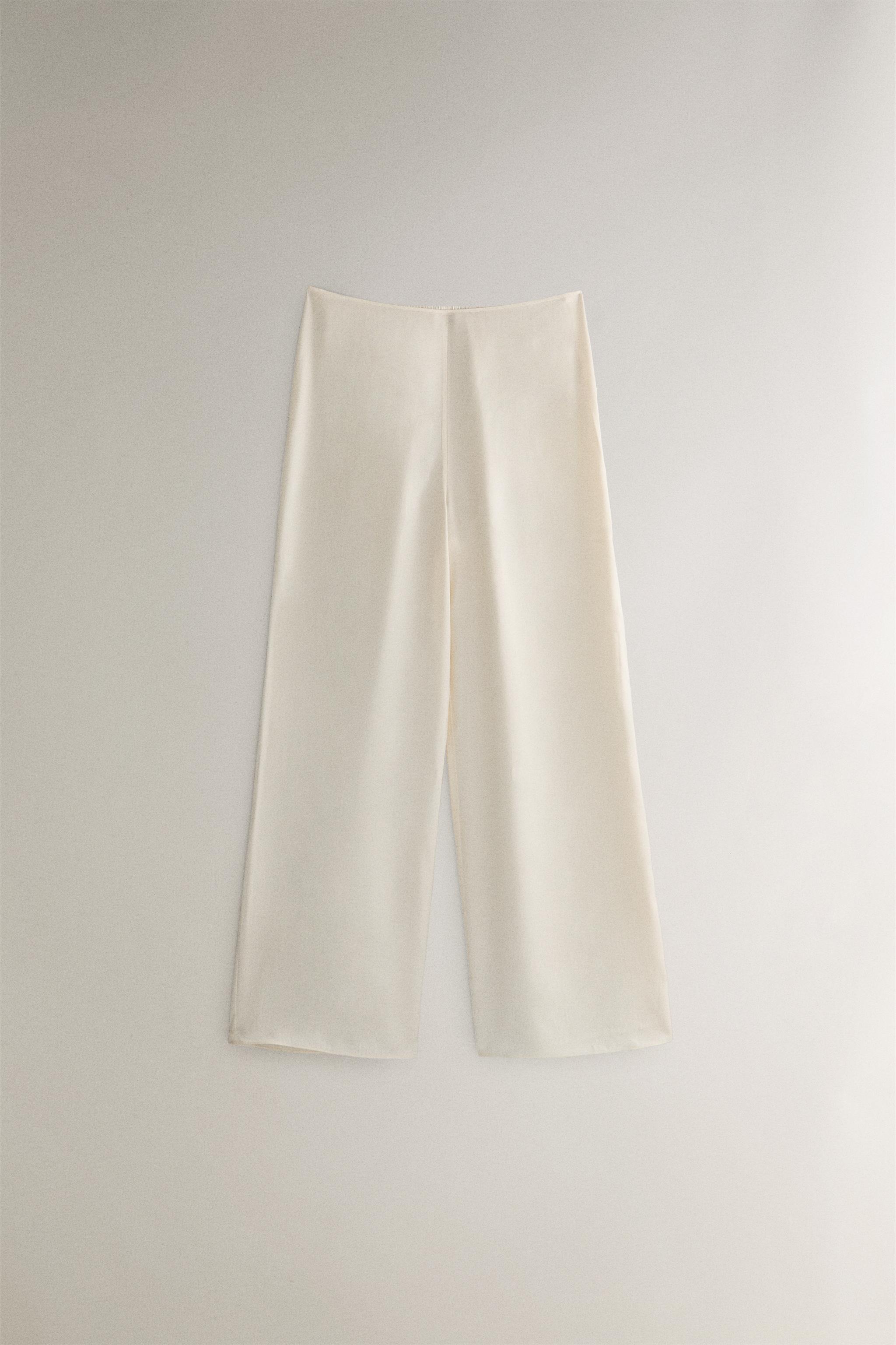 BEIGE SILK PANTS
